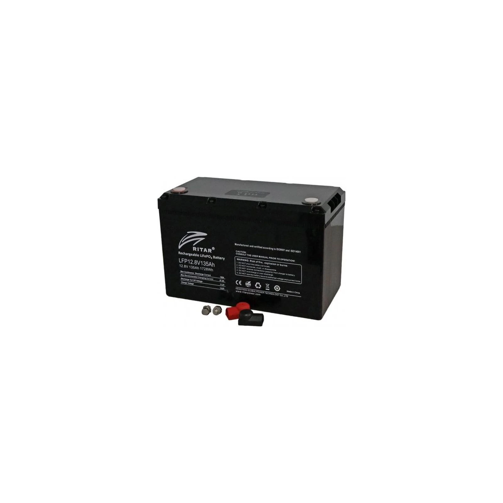 LiFePo4 Ritar 12V-135Ah (LFP12.8V135Ah G2) (UA) Напруга: 12.8 В; Місткість: 135 Ач;