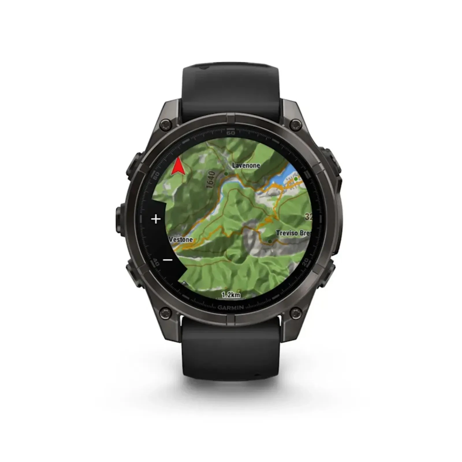 Garmin fenix 8 47mm, AMOLED, Saph, CrbnGryTi/Blk, Blk/PebbleGryBnd, GPS (010-02904-21) (UA) Форма часов круглые
