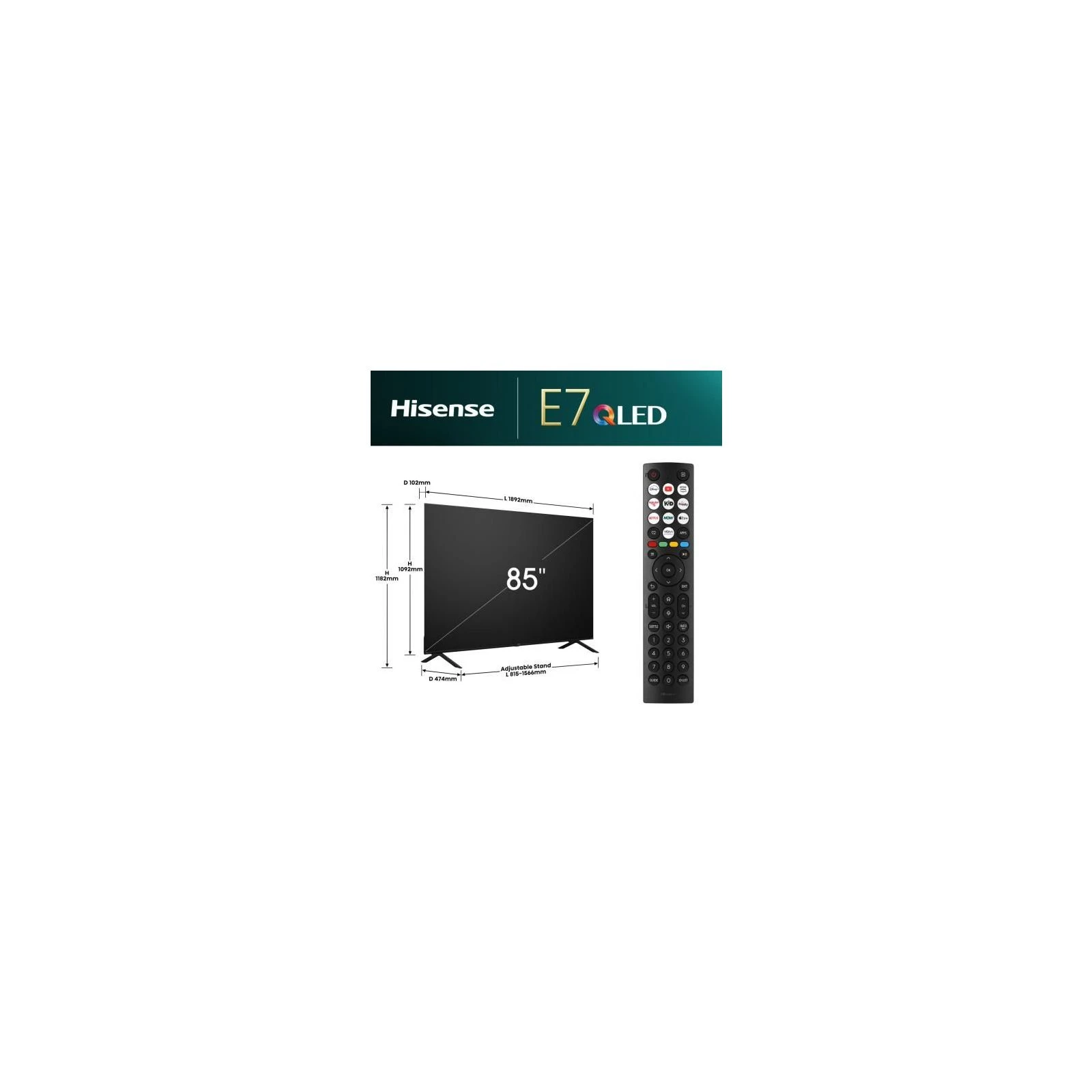 Hisense 85E7NQ (20014006) (UA) Частота оновлення  60 Гц 