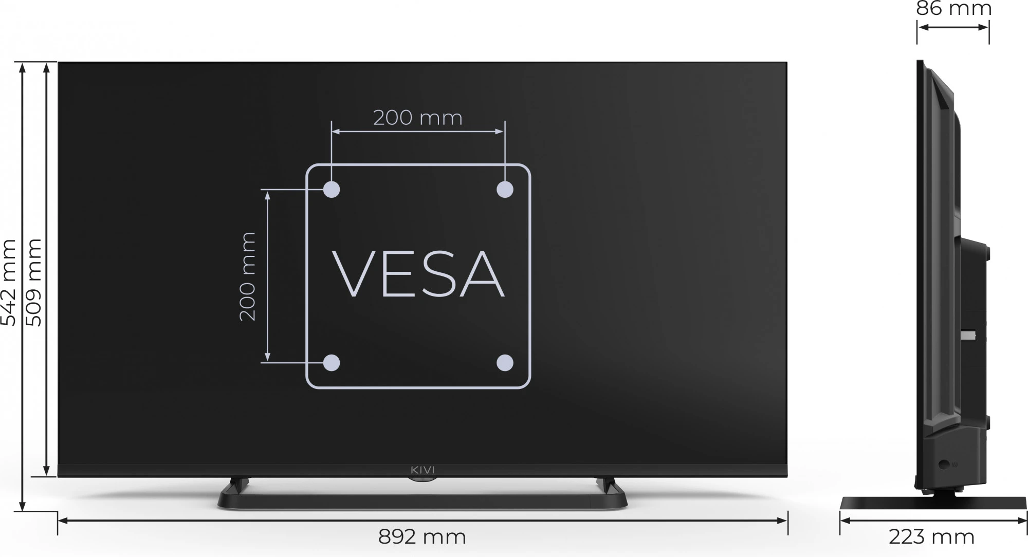 KIVI 40 FHD Optima L5 HDR (40F710QB) (UA) Роздільна здатність, пікселі  1920x1080 