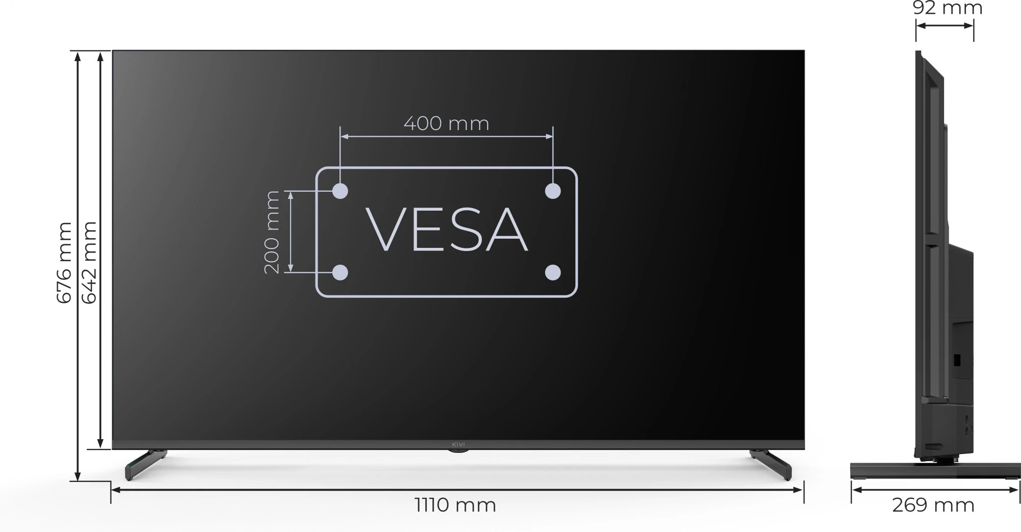 KIVI 50 UHD Optima L5 HDR (50U710QB) роздільна здатність, пікселі  3840x2160 