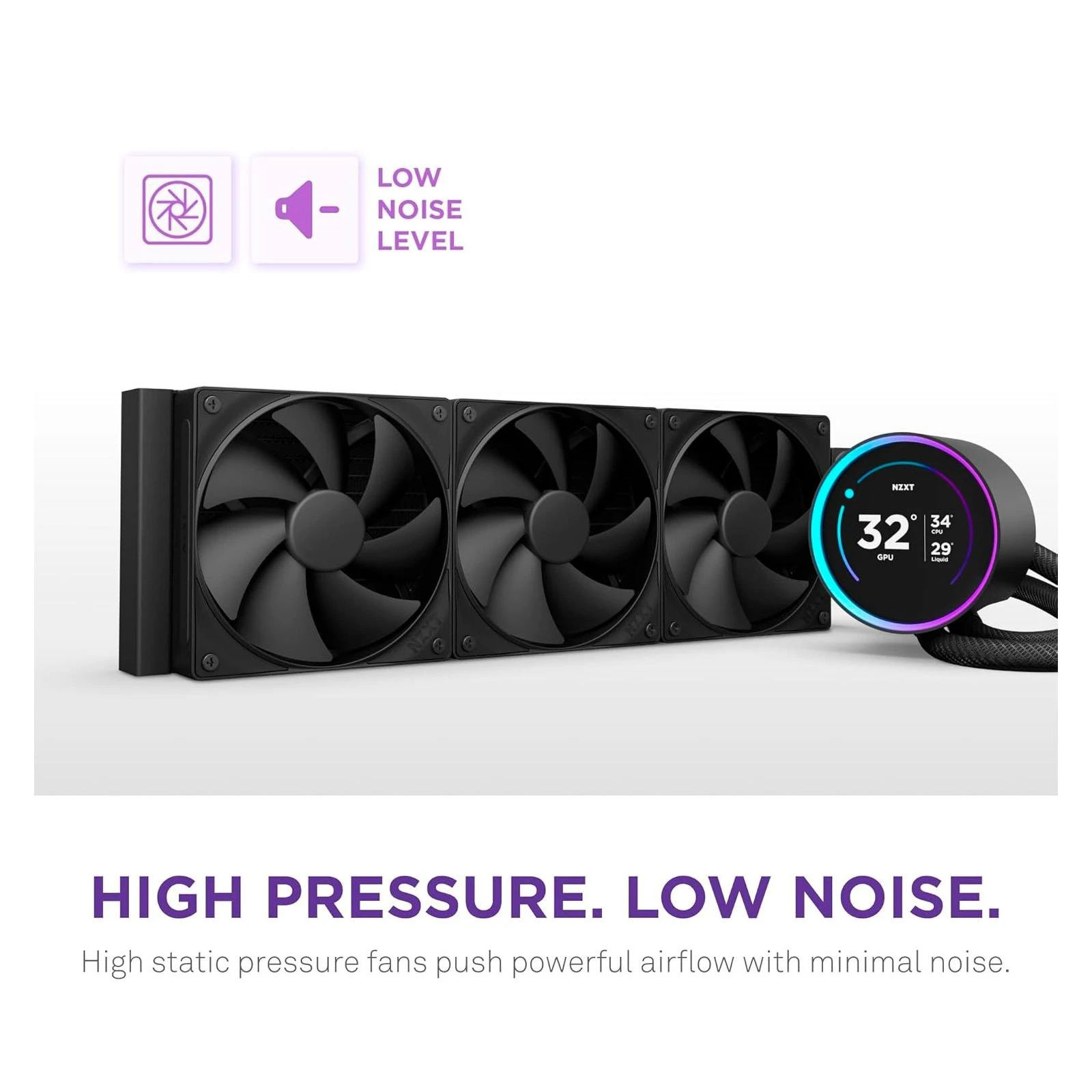 Система жидкостного охлаждения NZXT Kraken Elite 360mm AIO (RL-KN36E-B2) (UA) Сокет 1851, AM5, 1700, 1200, AM4, 1151, 1150, 1155, 1156