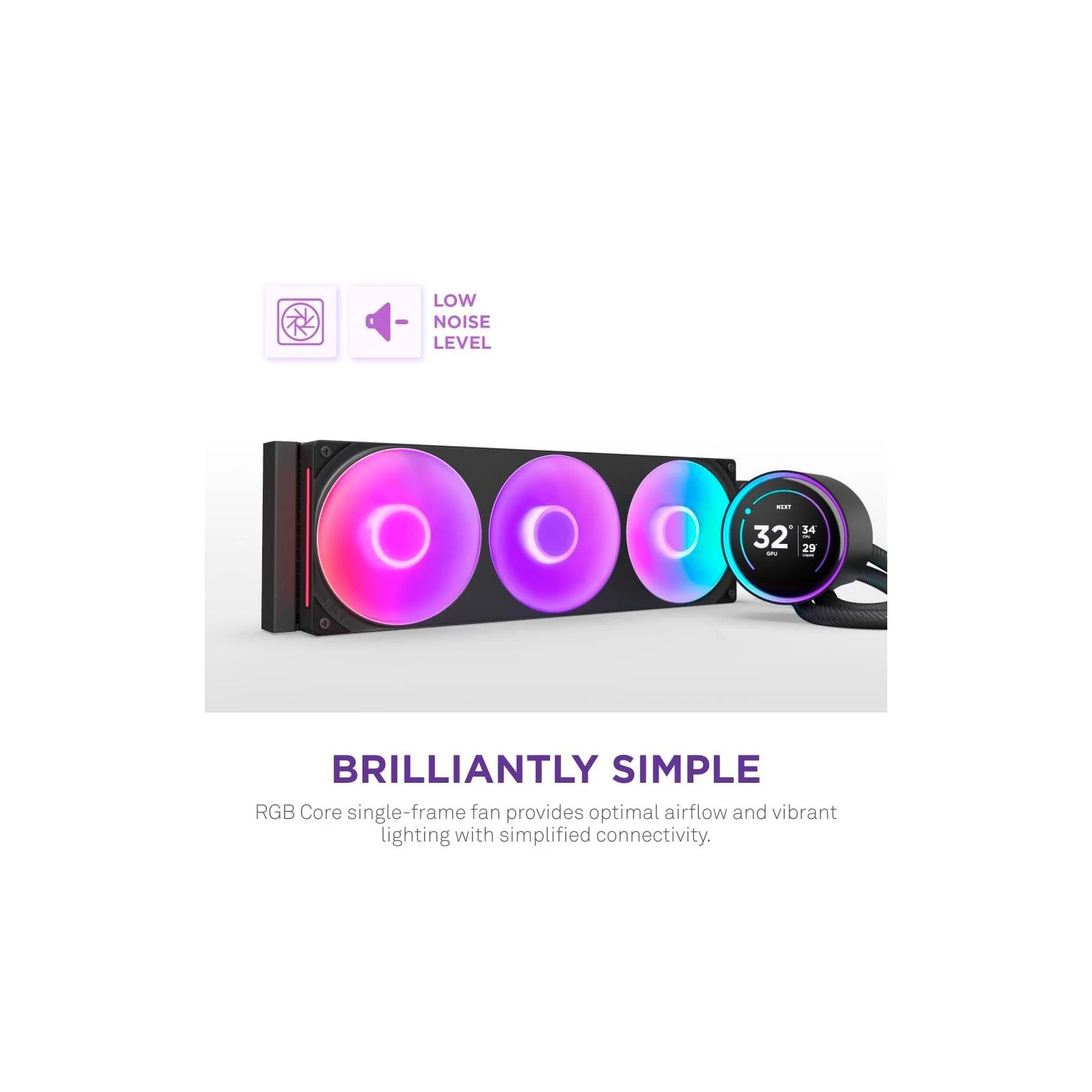 Система рідинного охолодження NZXT Kraken Elite RGB 360mm AIO (RL-KR36E-B2) (UA) Діаметр вентиляторів  120 мм 