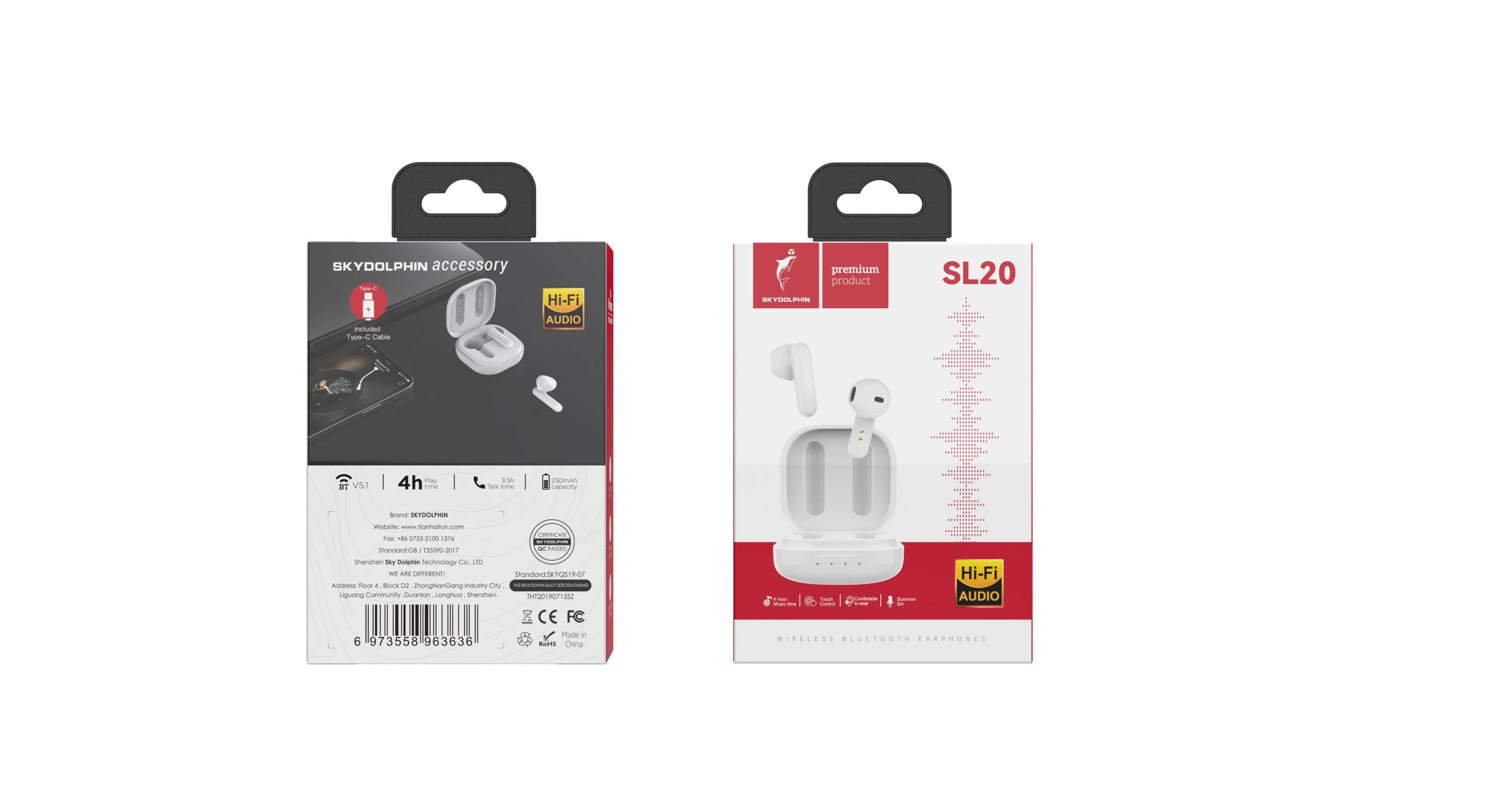 SkyDolphin TWS SL20 White (SDBTE-000183) Тип підключення: бездротове;