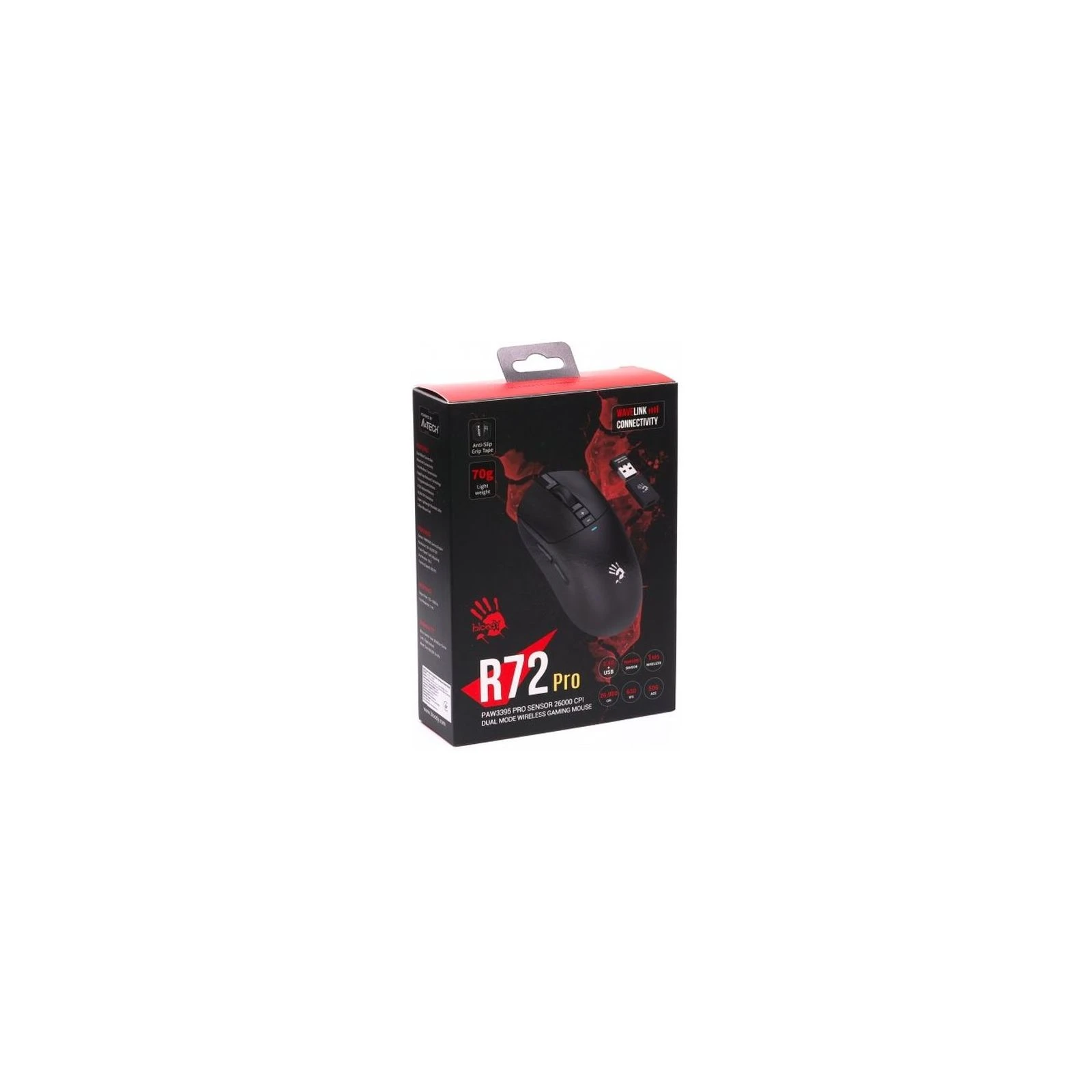 A4Tech Bloody R72 Pro Wireless/USB Black (4711421000871) (UA) Тип: Геймерські; Підключення: