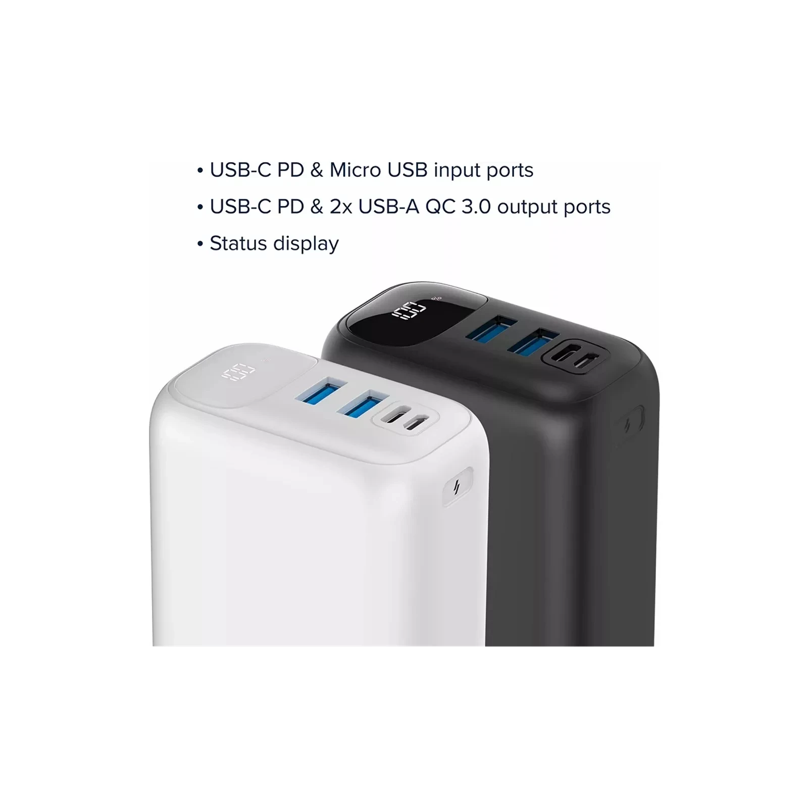 Canyon PB-301 30000mAh PD/20W, QC/3.0 (CNE-CPB301W) (UA) Місткість: 30000 mAh; Призначення: