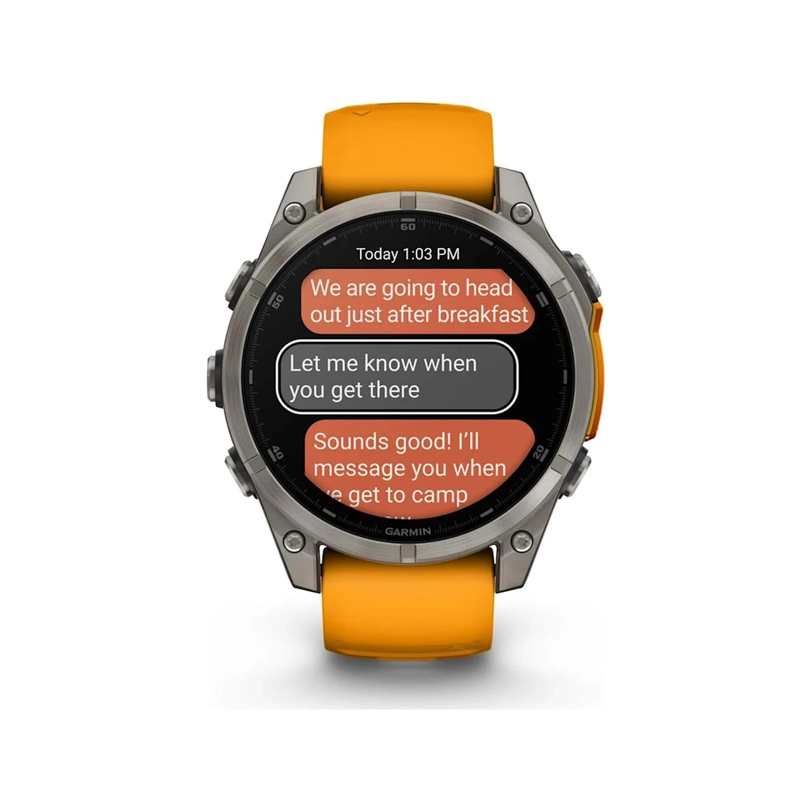 Смарт-часы Garmin fenix 8 47mm, AMOLED, Saph, Ti/Bare/Grpht, SparkOrg/GrphtBd, (010-02904-11) (UA) Форма часов круглые