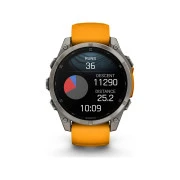 Смарт-часы Garmin fenix 8 47mm, AMOLED, Saph, Ti/Bare/Grpht, SparkOrg/GrphtBd, (010-02904-11) (UA)
