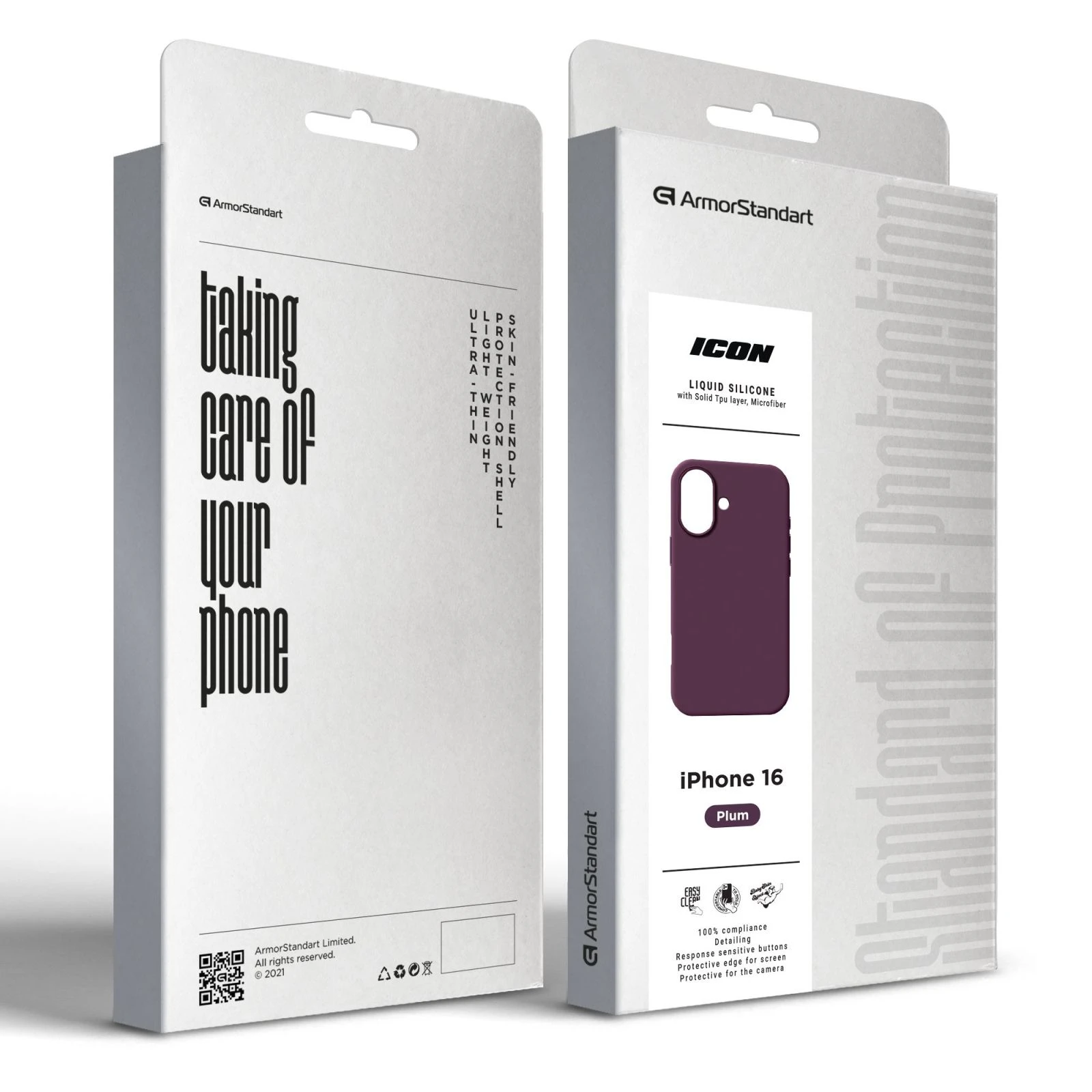 Чехол для мобильного телефона Armorstandart ICON2 Case Apple iPhone 16 Plum (ARM81297) (UA) Материал термополиуретан