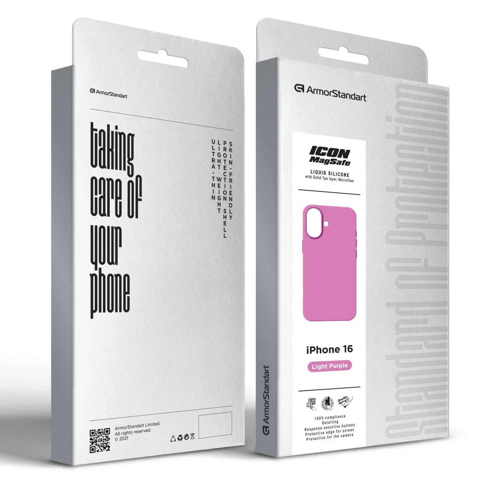 Чохол для мобільного телефону Armorstandart ICON2 MagSafe Apple iPhone 16 Light Purple (ARM80182) (UA) Сумісність із брендом: Apple;