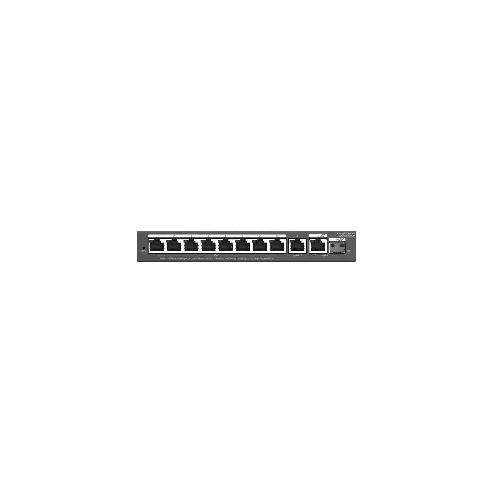 Комутатор мережевий Ruijie Networks RG-ES210GS-P (UA) Форм-фактор настільний