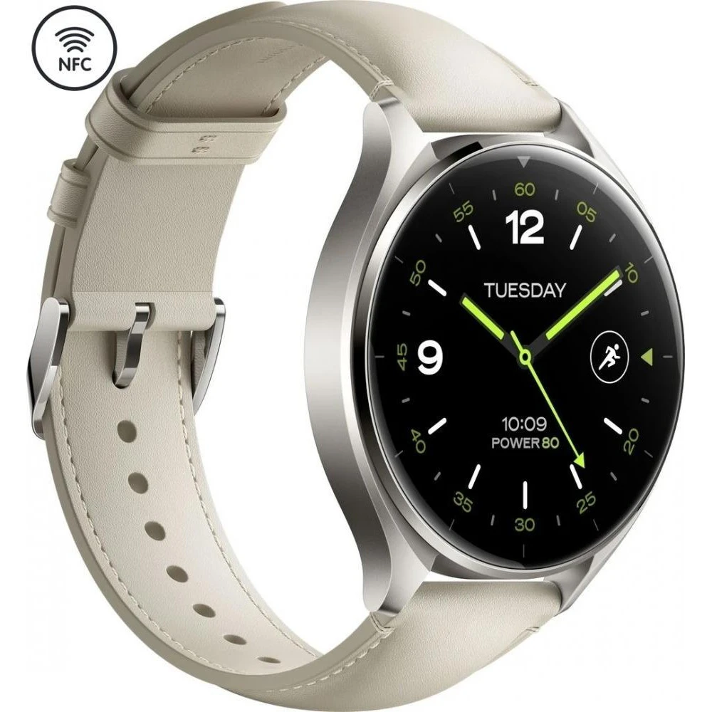Xiaomi Watch 2 Titan Gray Case with White Leather Strap (BHR9306GL) (UA) pulsoximeter (Spo2)  IS 