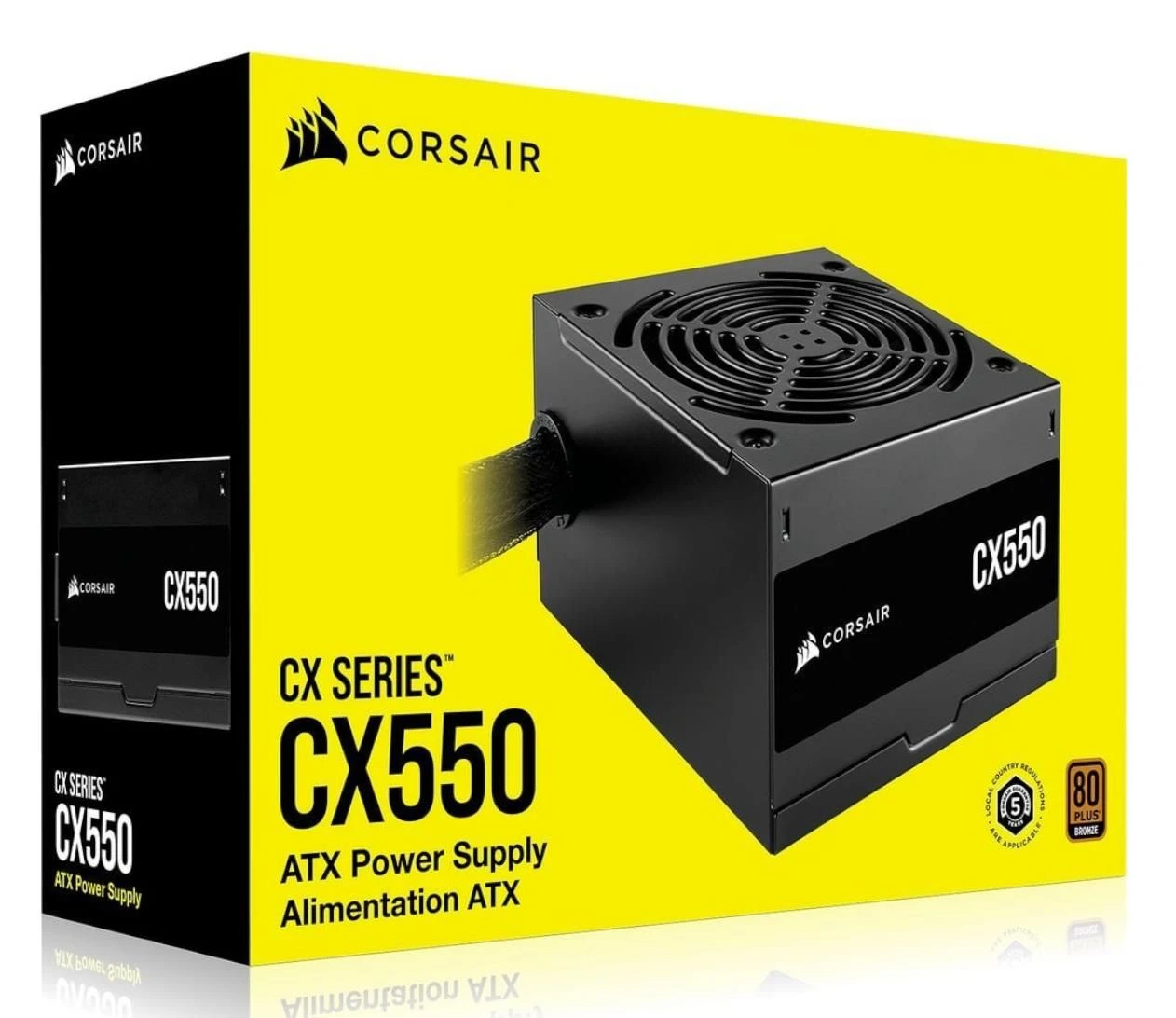 Corsair CX550 550W 80 Plus Bronze (CP-9020277-EU) EU Максимальна потужність; Вт: 550