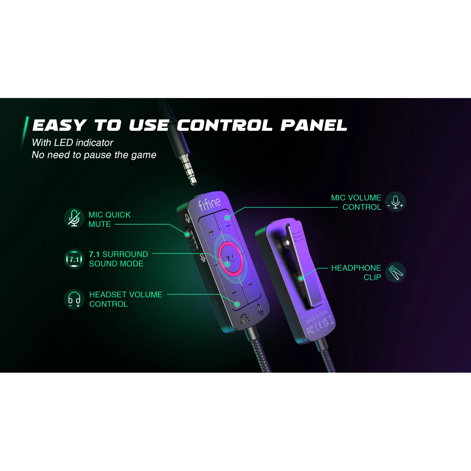 Наушники Fifine H9 Black (H9) (UA) Тип: геймерские (игровые);