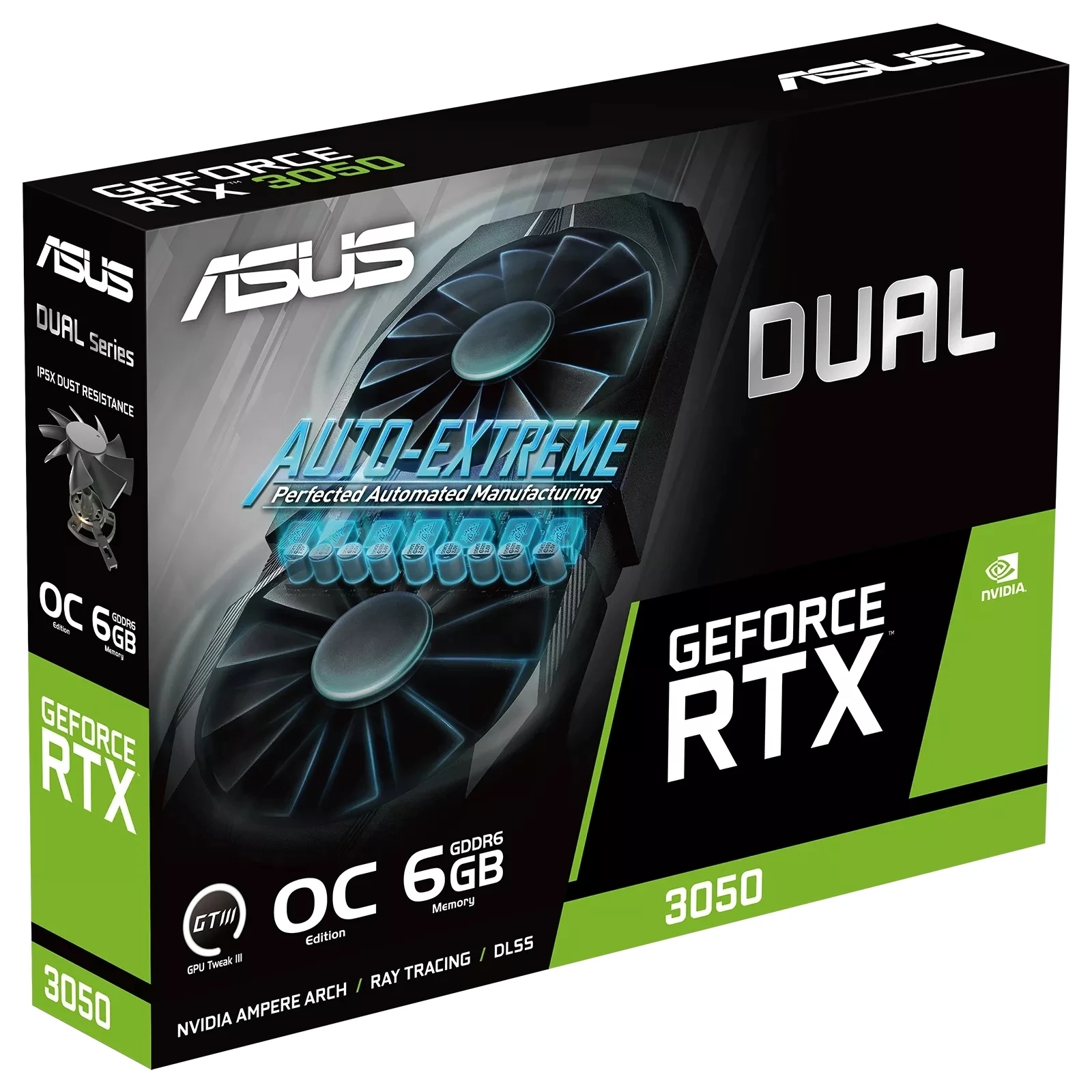 ASUS GeForce RTX3050 6Gb DUAL OC (DUAL-RTX3050-O6G) (90YV0K60-M0NA00) (UA) Графічний чіп GeForce RTX 3050