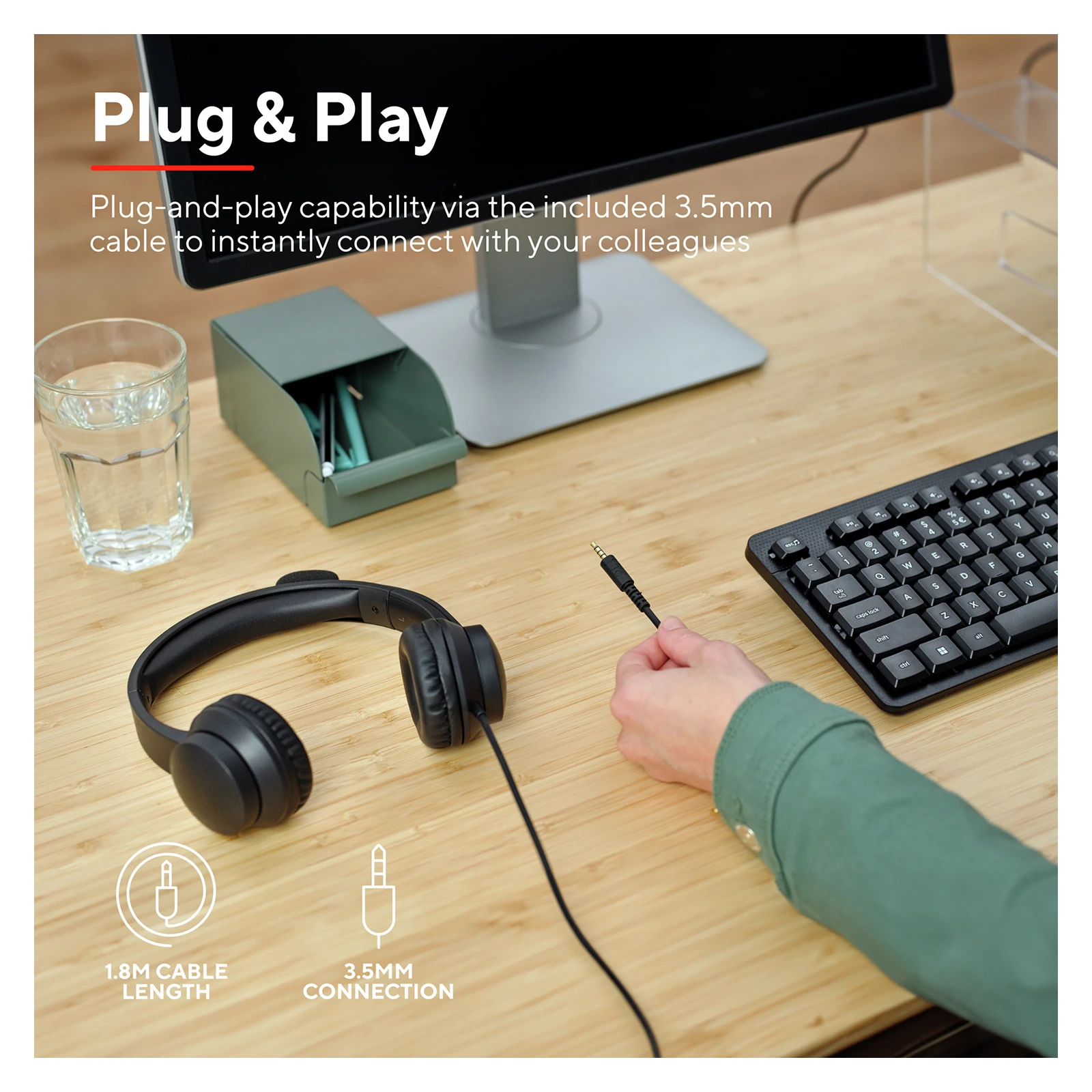 Навушники Trust Ayda PC 3.5mm Black (25087) (UA) Тип: VoIP телефонія та кол-центри;