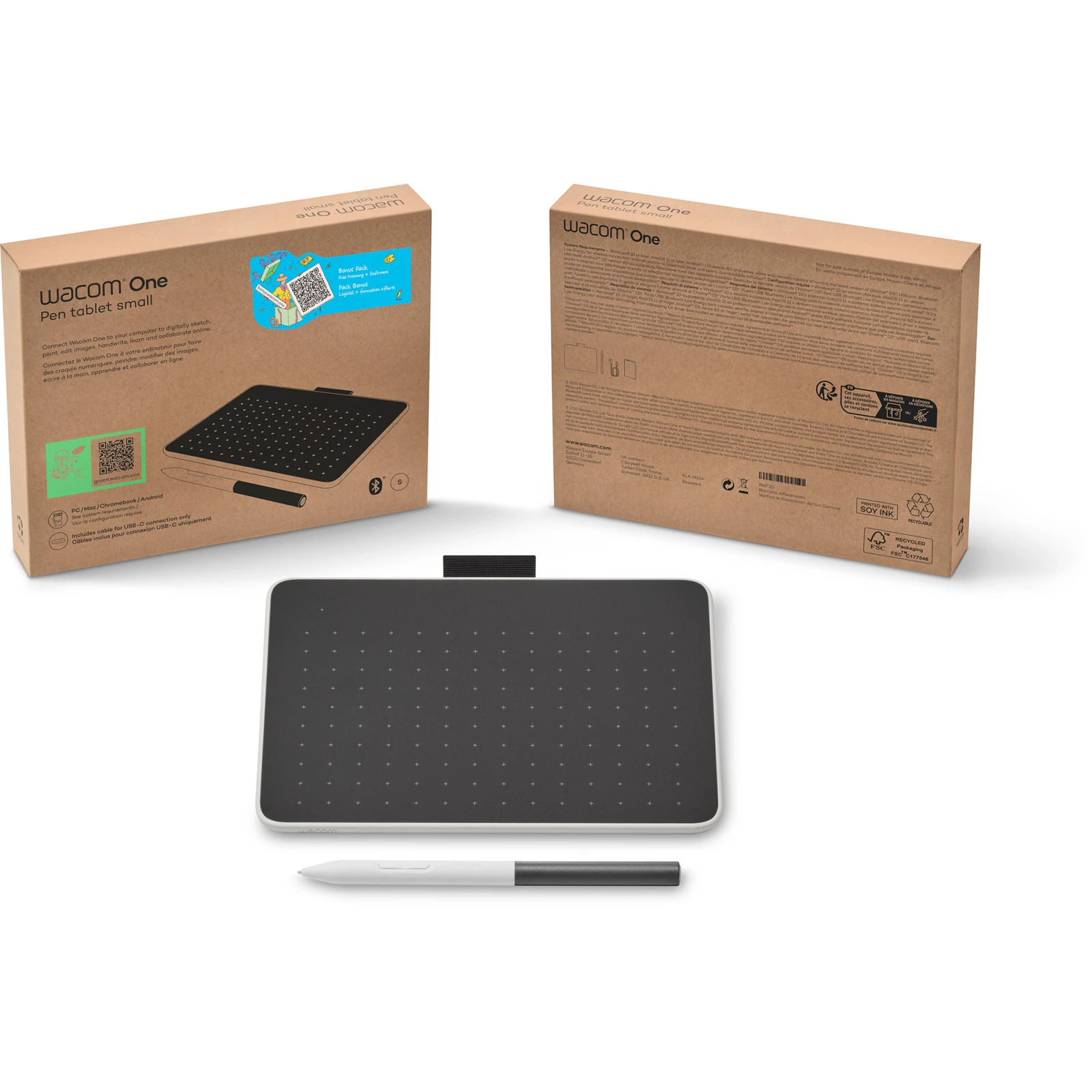 Wacom One S Bluetooth (CTC4110WLW1B) (UA) Размеры рабочей поверхности: 152 x
