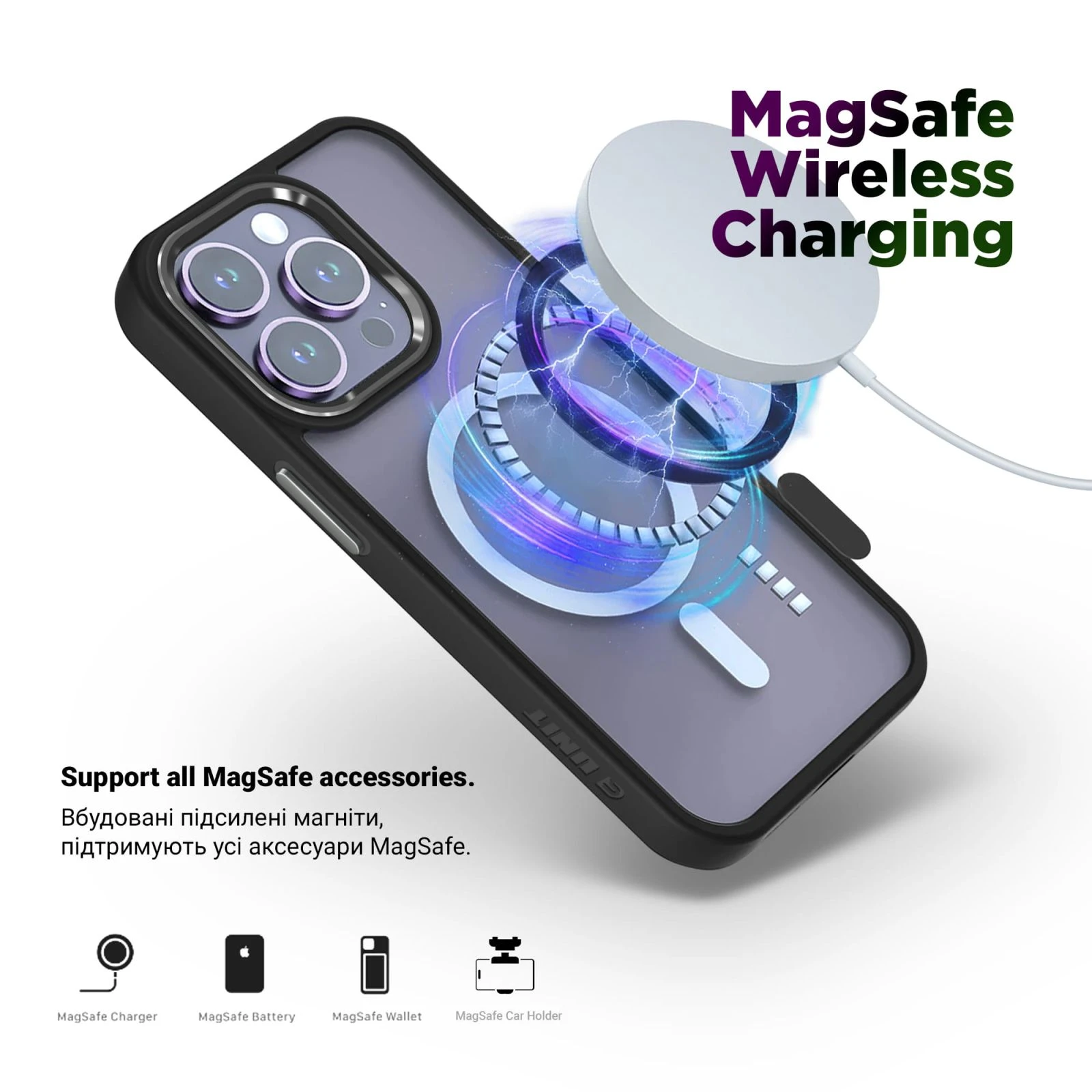Чехол для мобильного телефона Armorstandart Unit MagSafe Apple iPhone 15 Pro Black (ARM69353) (UA) Совместимость с моделями Apple iPhone 15 Pro