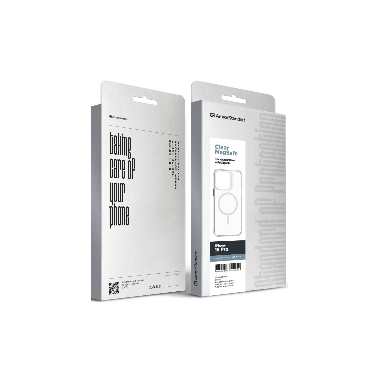 Чехол для мобильного телефона Armorstandart Clear Magsafe Apple iPhone 15 Pro Tansparent (ARM71051) (UA) ТОП Популярных моделей Apple iPhone 15 Pro