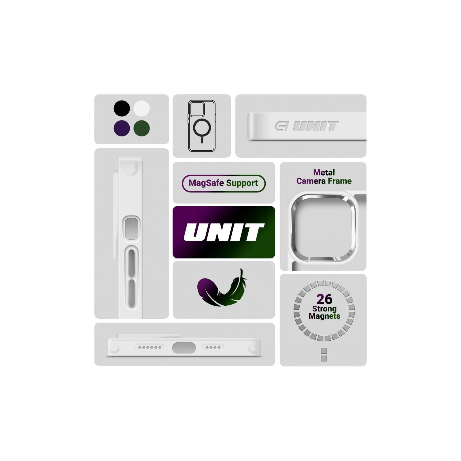 Чохол для мобільного телефону Armorstandart Unit MagSafe Apple iPhone 12/12 Pro Matte Clear Silver (ARM70444) (UA) Сумісність з брендом Apple