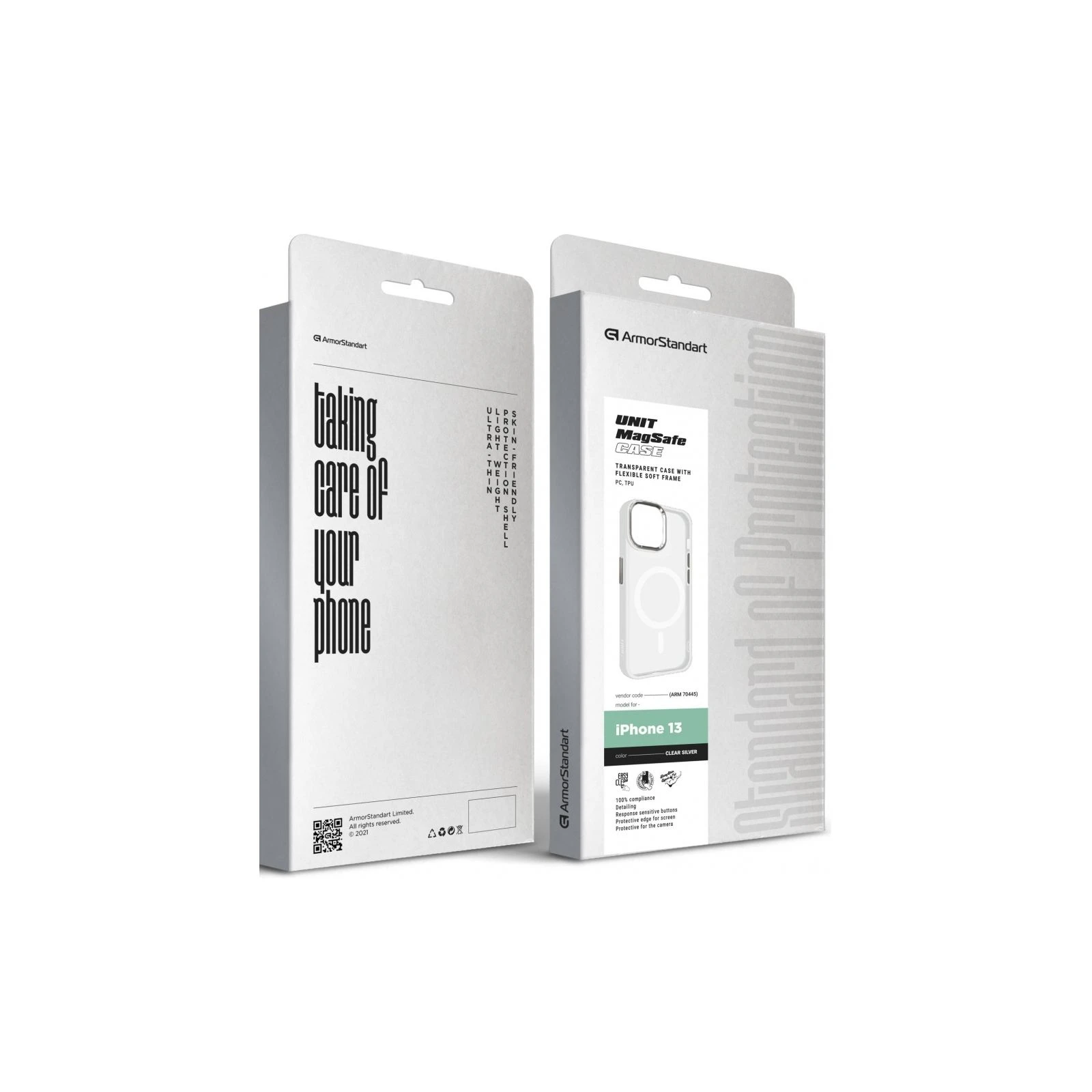Чохол для мобільного телефону Armorstandart Unit MagSafe Apple iPhone 13 Matte Clear Silver (ARM70445) (UA) ТОП Популярних моделей: Apple iPhone