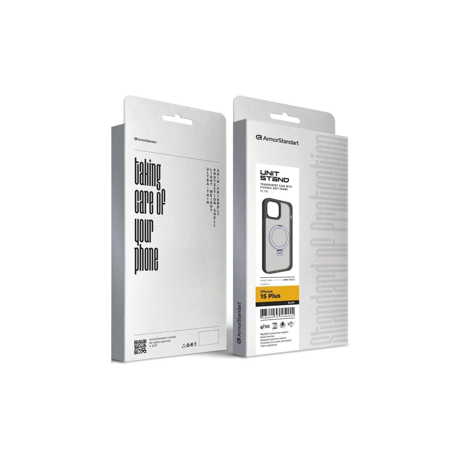 Чехол для мобильного телефона Armorstandart Unit Stand Apple iPhone 15 Plus Black (ARM70572) (UA) ТОП Популярных моделей: Apple iPhone 15