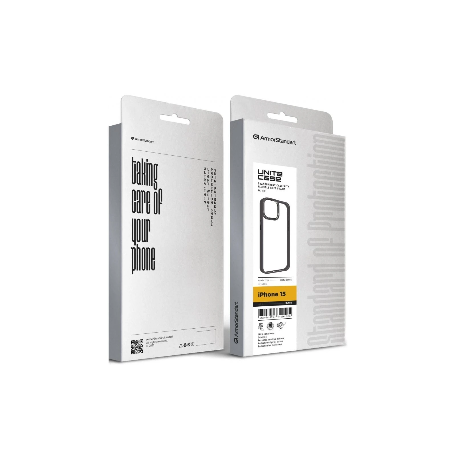 Чохол для мобільного телефону Armorstandart UNIT2 Apple iPhone 15 Black (ARM69965) (UA) ТОП Популярних моделей Apple iPhone 15