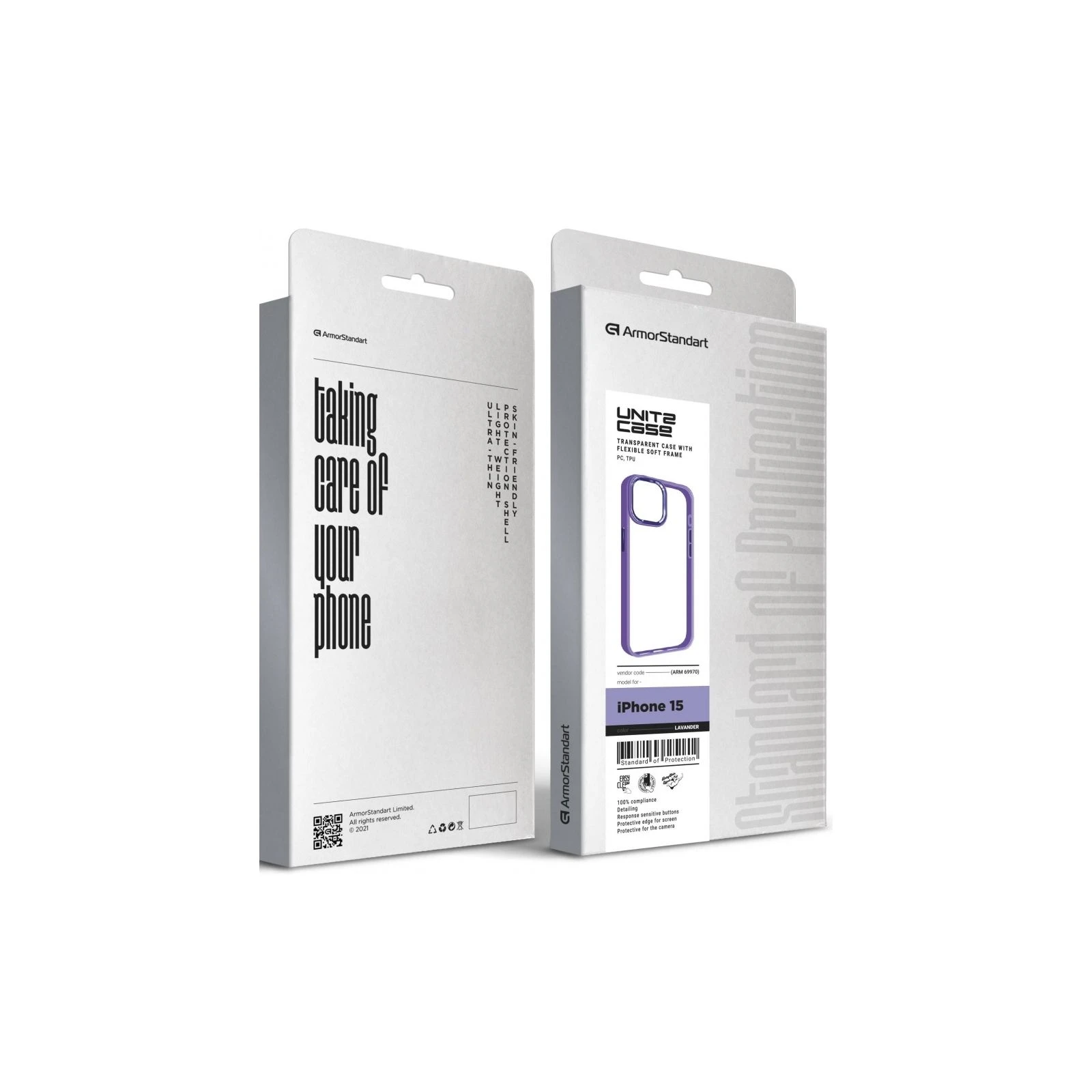 Чохол для мобільного телефону Armorstandart UNIT2 Apple iPhone 15 Lavender (ARM69970) (UA) ТОП Популярних моделей Apple iPhone 15