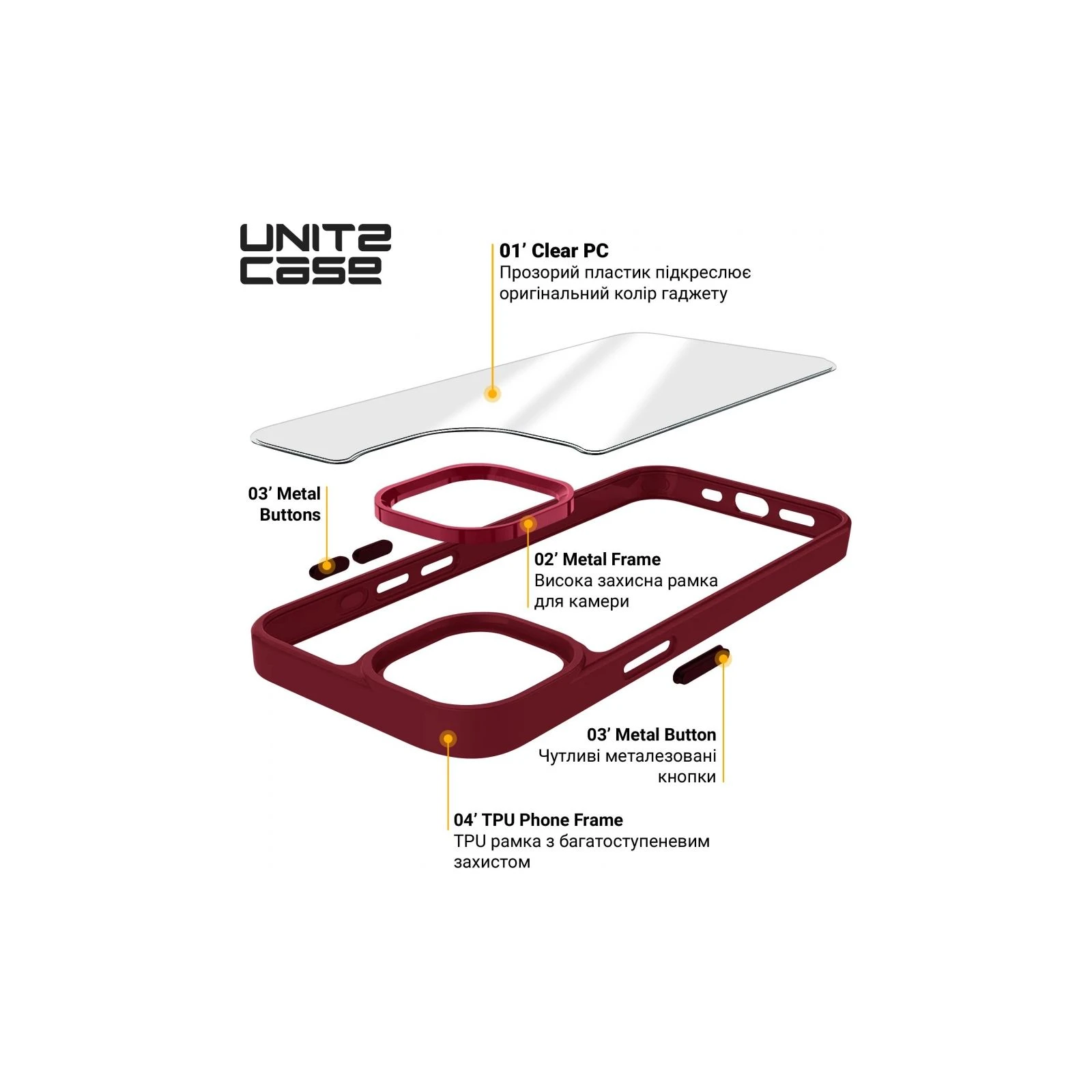 Чохол для мобільного телефону Armorstandart UNIT2 Apple iPhone 15 Plus Marsala (ARM69978) (UA) Сумісність з брендом Apple