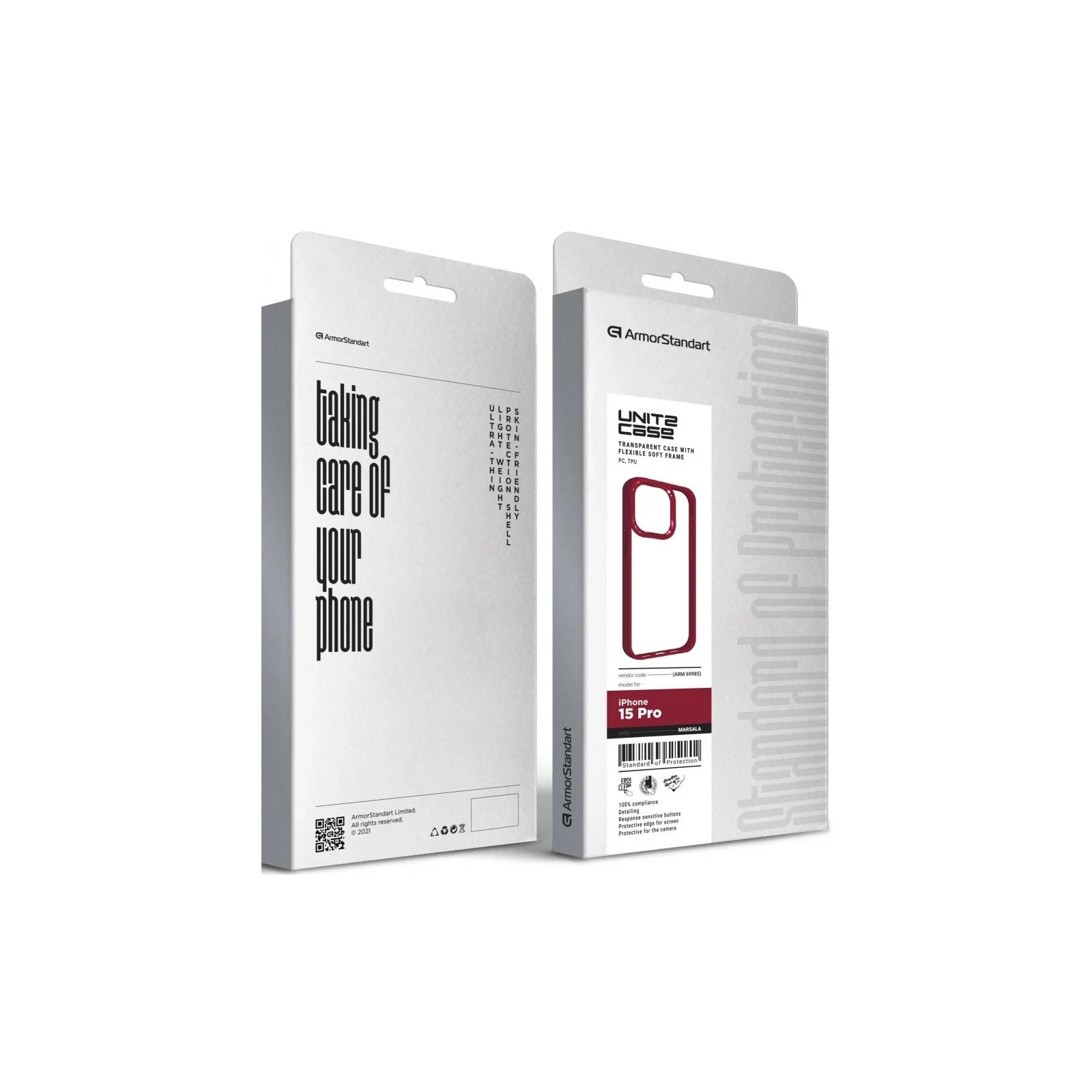 Чохол для мобільного телефону Armorstandart UNIT2 Apple iPhone 15 Pro Marsala (ARM69985) (UA) ТОП Популярних моделей Apple iPhone 15 Pro