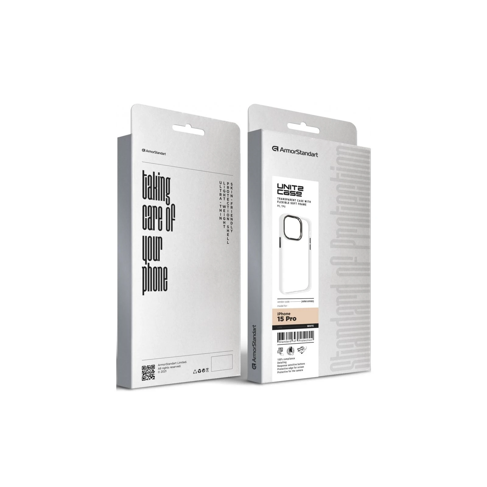 Чохол для мобільного телефону Armorstandart UNIT2 Apple iPhone 15 Pro White (ARM69980) (UA) ТОП Популярних моделей Apple iPhone 15 Pro