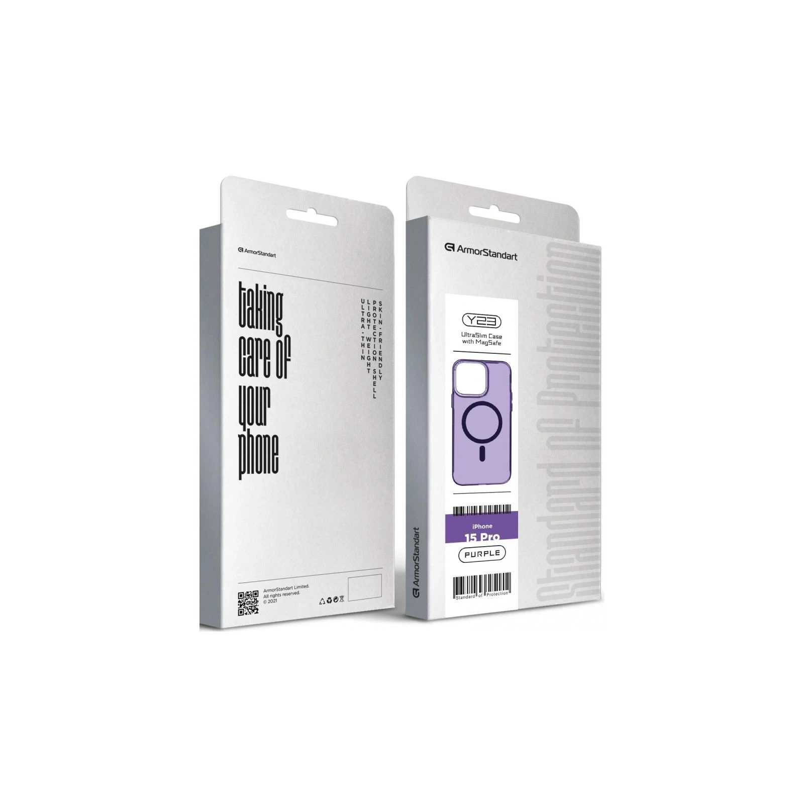 Чехол для мобильного телефона Armorstandart Y23 MagSafe Apple iPhone 15 Pro Transparent Purple (ARM68340) (UA) ТОП Популярных моделей Apple iPhone 15 Pro