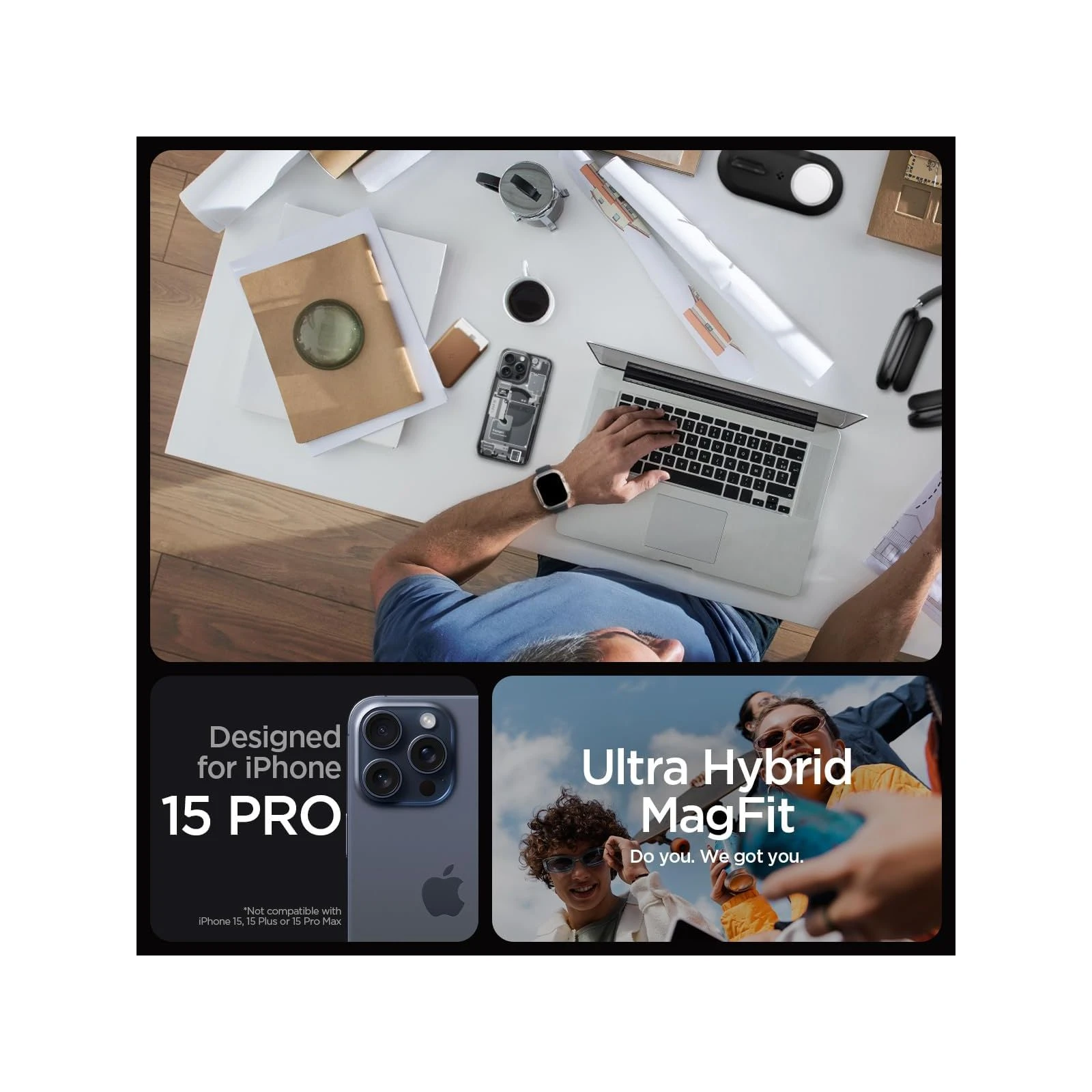 Чехол для мобильного телефона Spigen Apple iPhone 15 Pro Ultra Hybrid MagFit Zero One (ACS06721) (UA) ТОП Популярных моделей: Apple iPhone 15