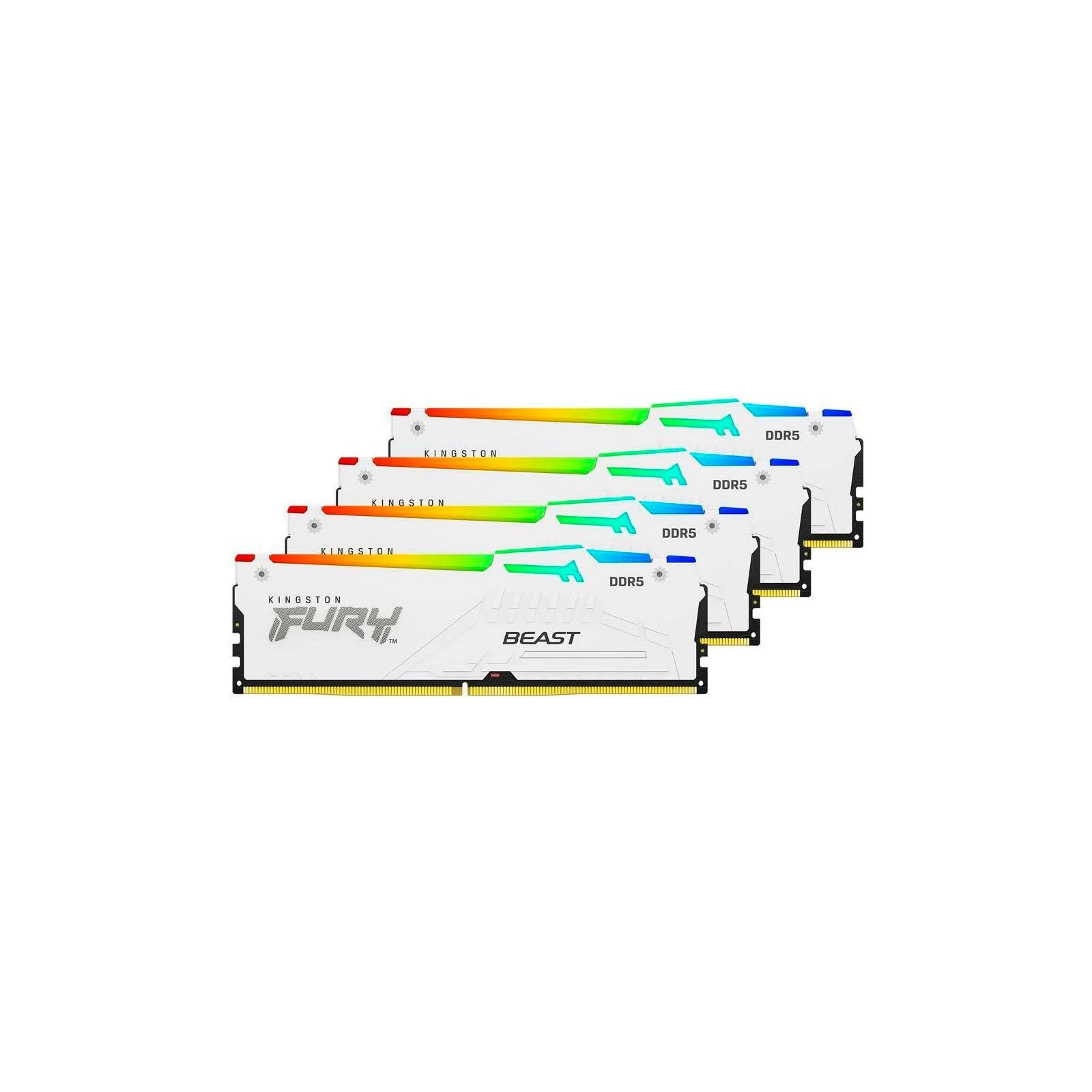 DDR5 128GB (4x32GB) 5600 MHz FURY Beast RGB White Kingston Fury (ex.HyperX) (KF556C40BWAK4-128) (UA) Объем памяти 128 ГБ