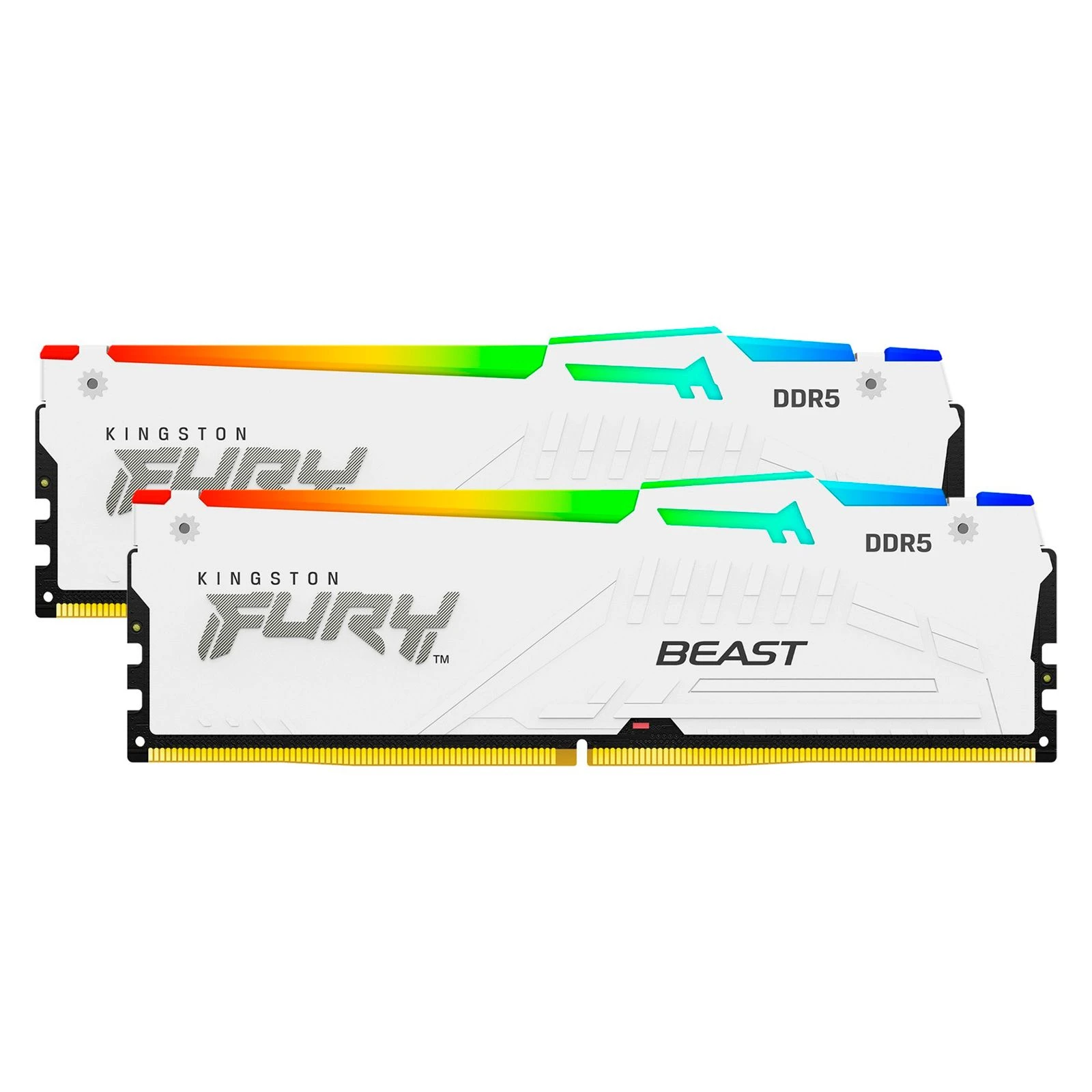 DDR5 32GB (2x16GB) 5600 MHz FURY Beast White RGB Kingston Fury (ex.HyperX) (KF556C36BWEAK2-32) (UA) Об'єм пам'яті 32 ГБ