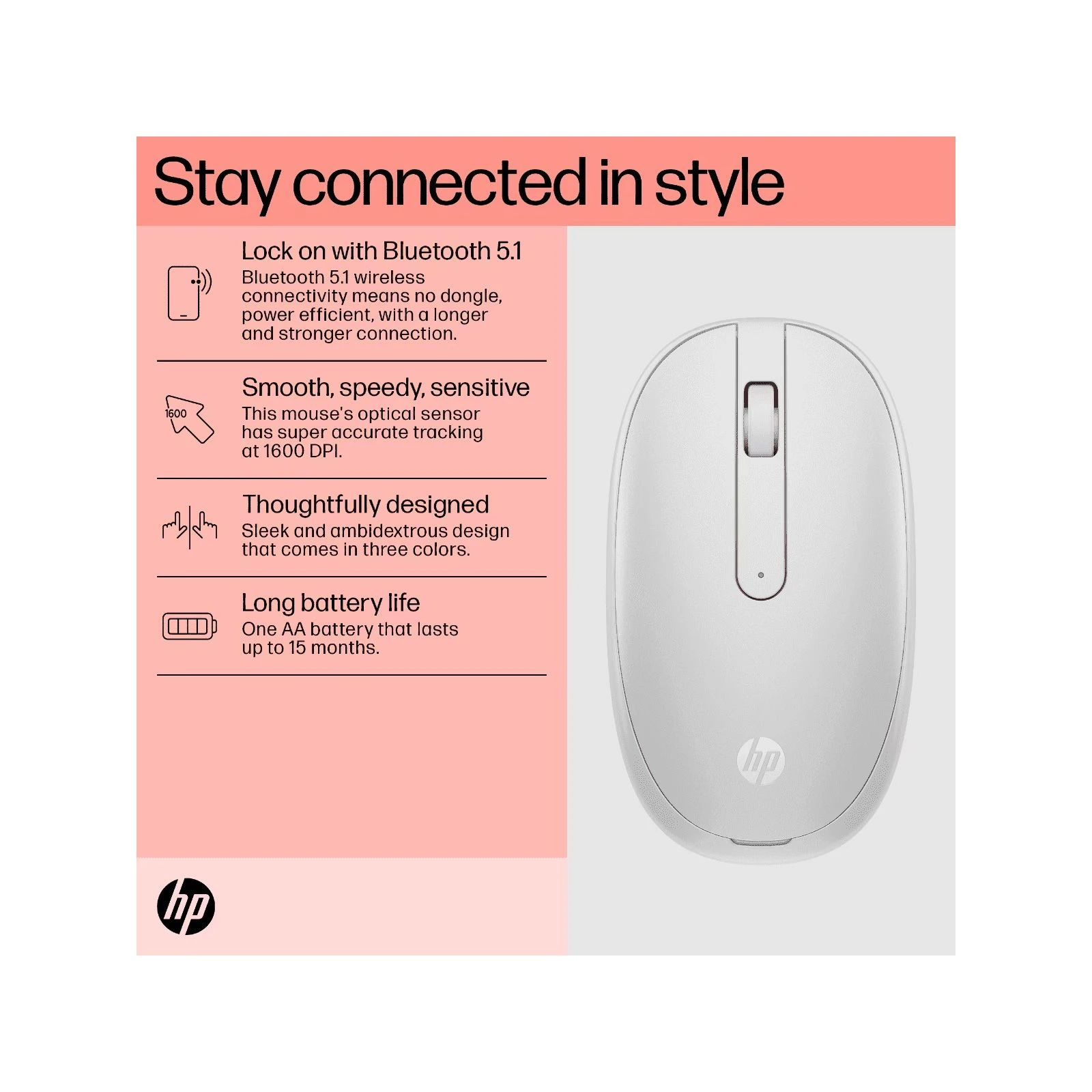 HP 240 Bluetooth White (793F9AA) (UA) Інтерфейс підключення Bluetooth