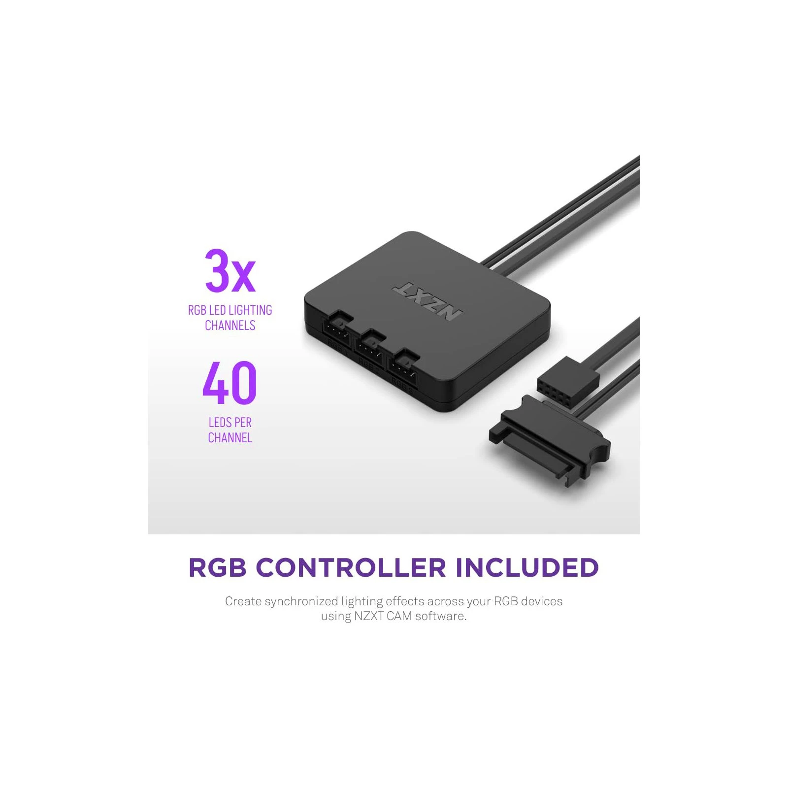 Кулер для корпуса NZXT F140RGB Duo (RF-D14DF-B1) (UA) Диаметр вентиляторов 140 мм