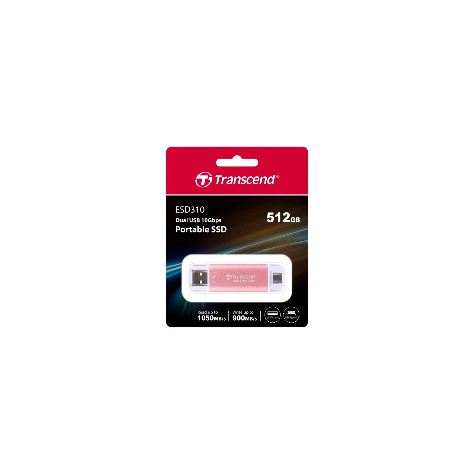 USB 3.2 512GB Transcend (TS512GESD310P) (UA) Тип накопителя: внешний; Объем