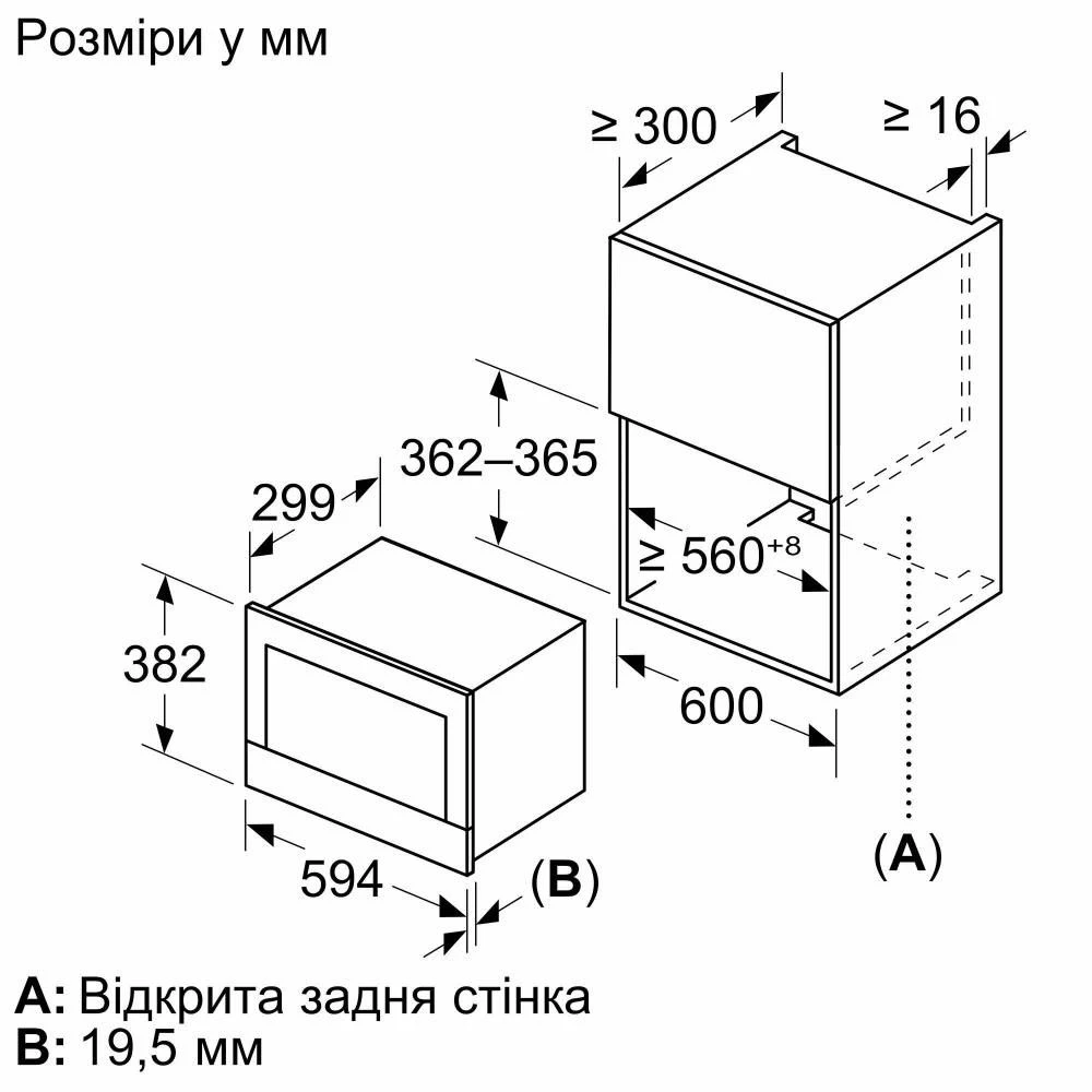 Bosch BFL7221B1 Способ установки встраиваемая