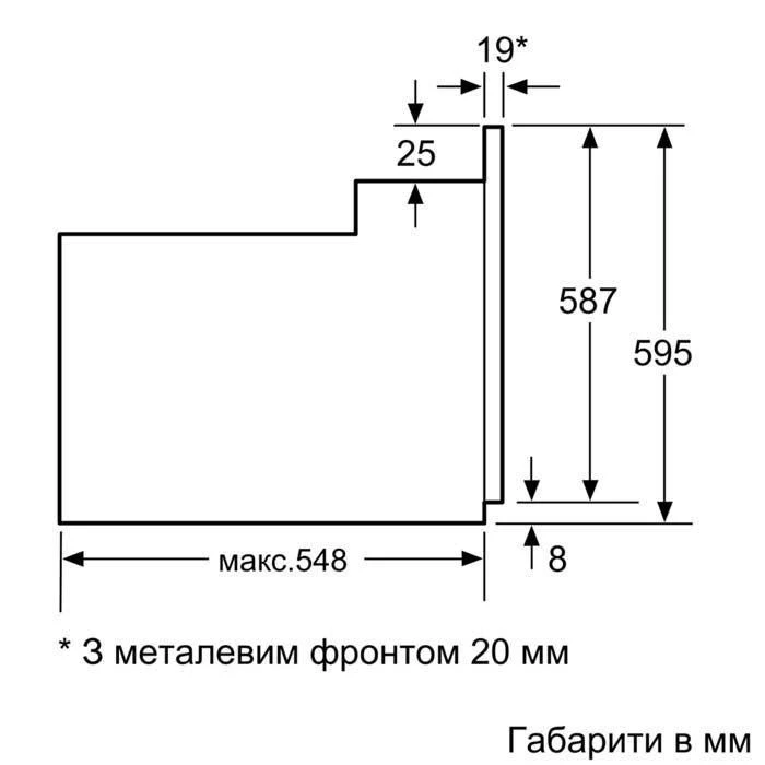 Bosch HBJ559YW6R Спосіб установки вбудована