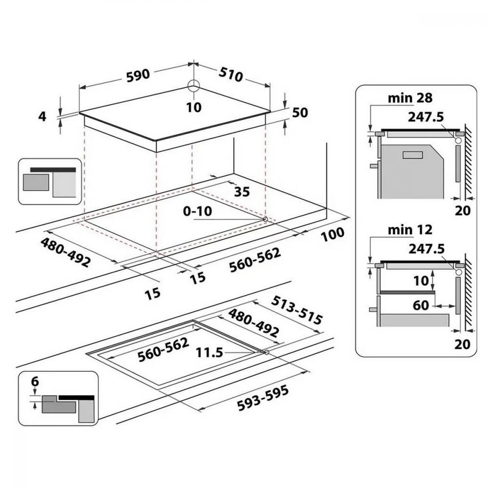 Whirlpool WL B4060 CPNE Висота, см 5,4