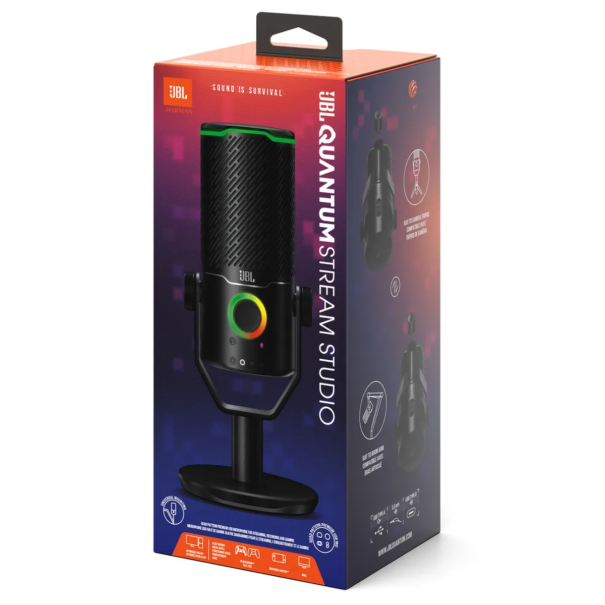 JBL Quantum Stream Studio Black (JBLSTRMSTUDIOBLK) Призначення Для ПК / Ноутбука, Для конференцій, Студійні