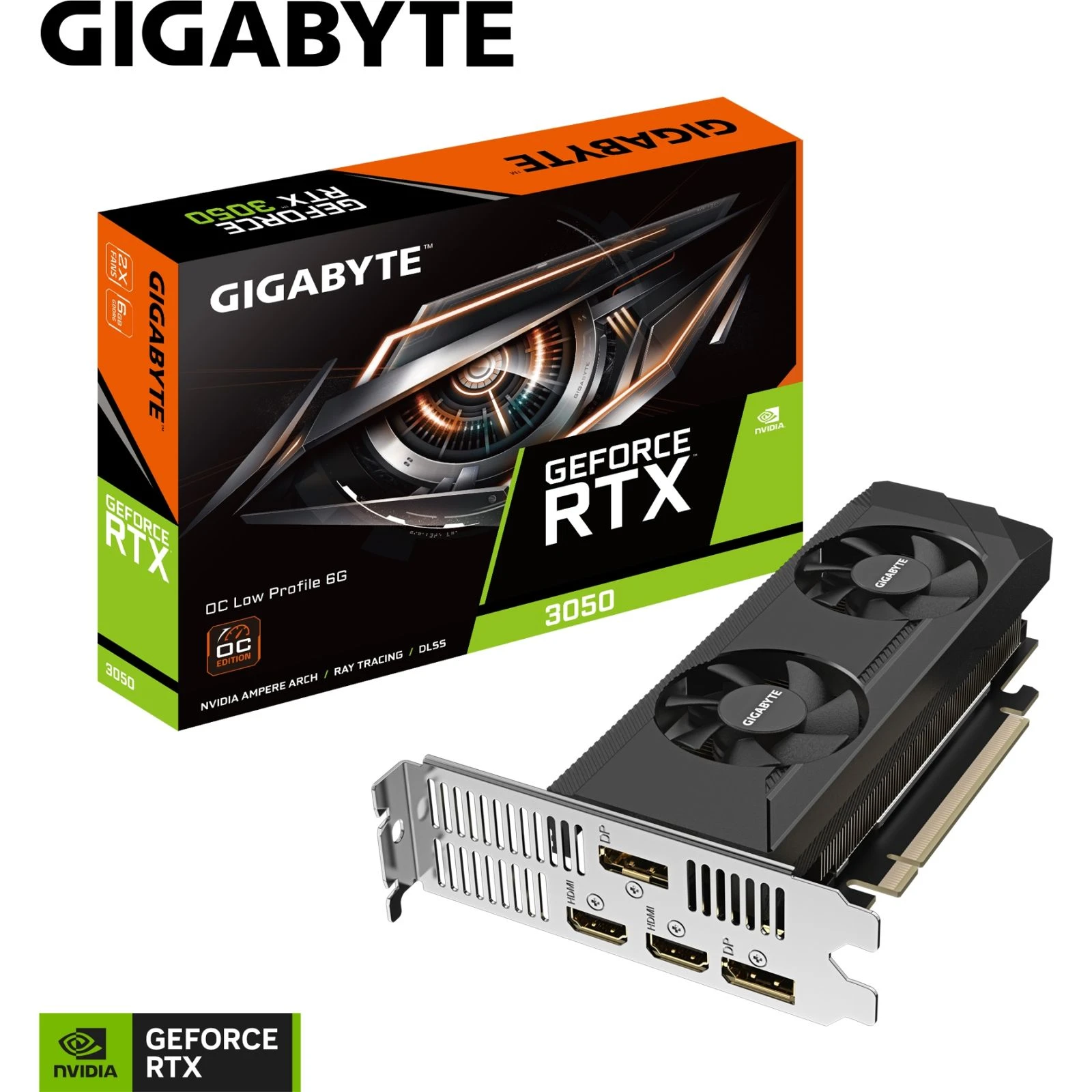 GIGABYTE GeForce RTX3050 6Gb OC LP (GV-N3050OC-6GL) (UA) Сімейство графіки: NVIDIA;