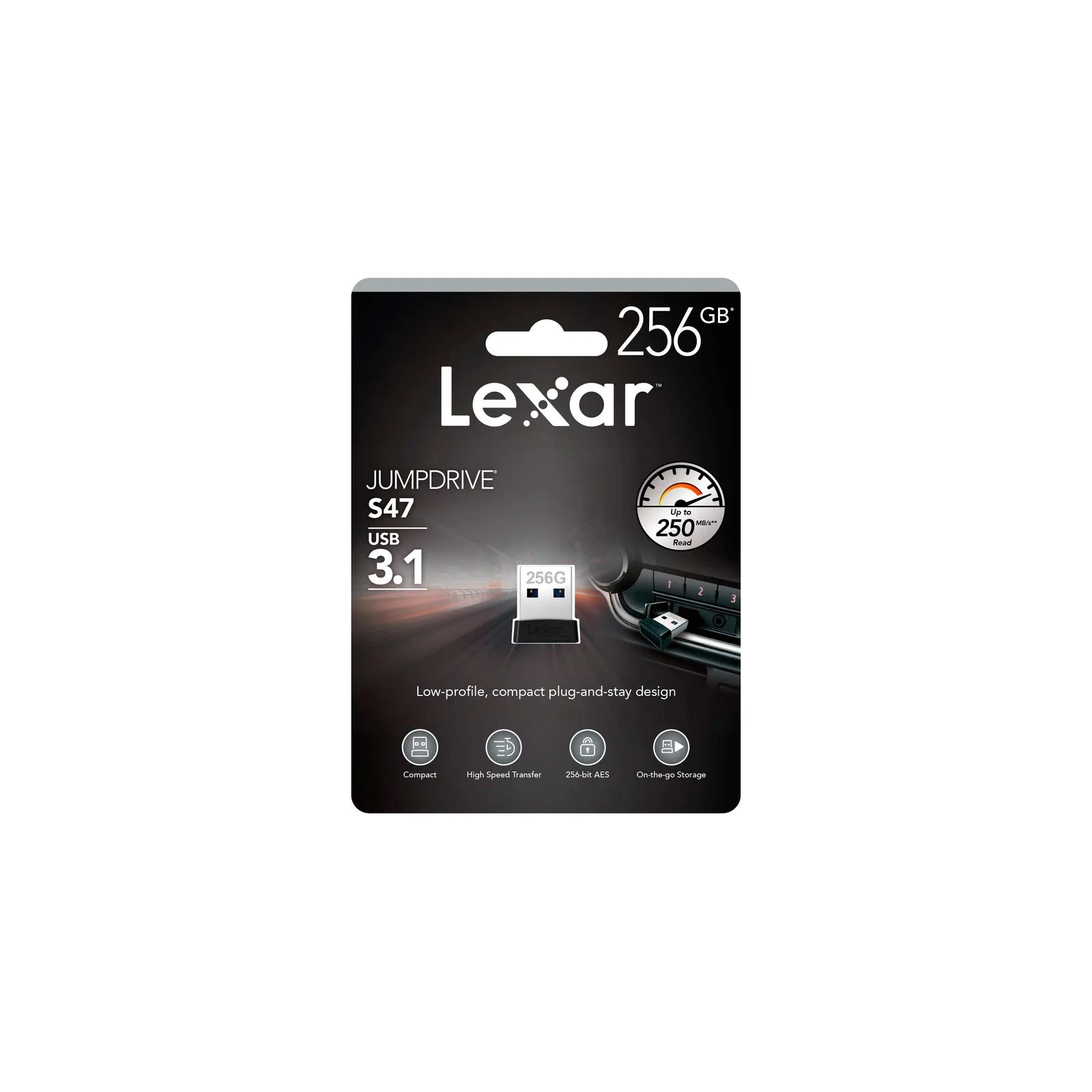 Lexar 256GB S47 USB 2.0 (LJDS47-256ABBK) (UA) Інтерфейс USB 3.1