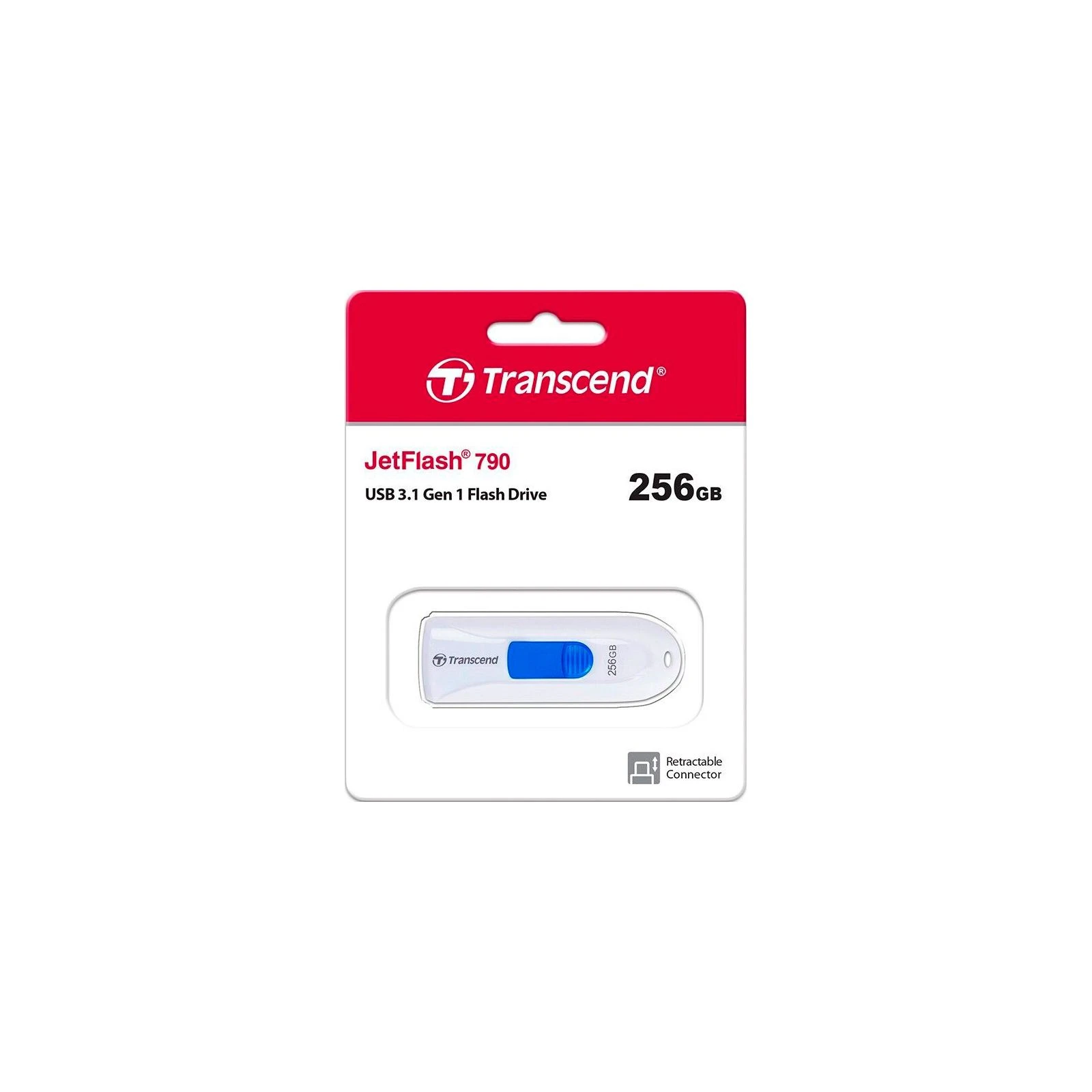 Transcend 256GB JetFlash 790 White USB 3.1 (TS256GJF790W) (UA) Інтерфейс USB 3.1
