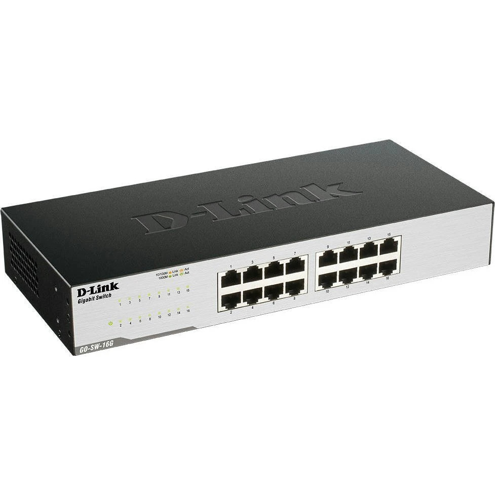 D-Link GO-SW-16G 16xGE, Неуправляемый (UA) Тип: Коммутатор; Порты: 16 x 10 / 100 / 1000