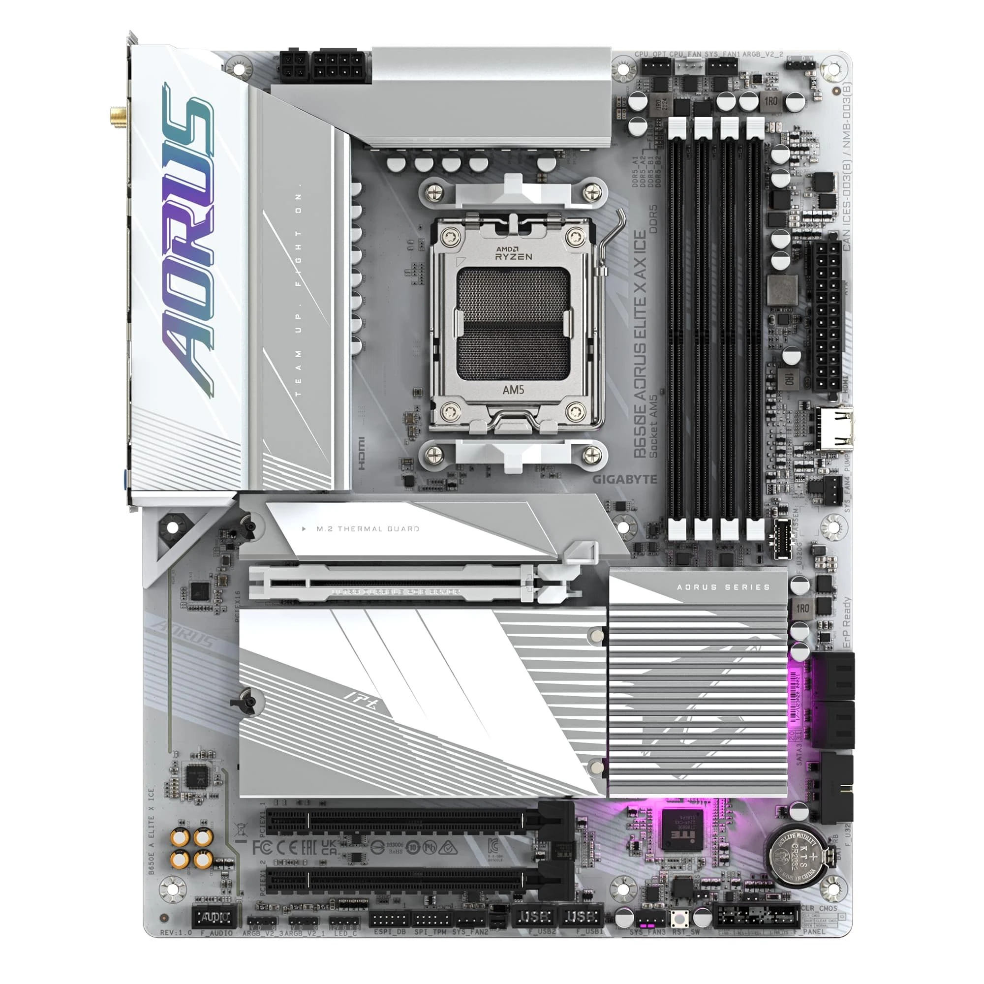 Gigabyte B650E Aorus Elite X AX Ice Socket AM5 Сокет: AM5; Чіпсет: AMD B650;