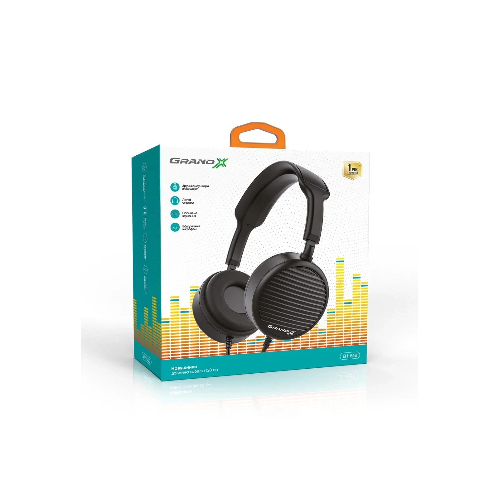 Наушники Grand-X EH-86B Black (EH-86B) (UA) Подключение: проводное;