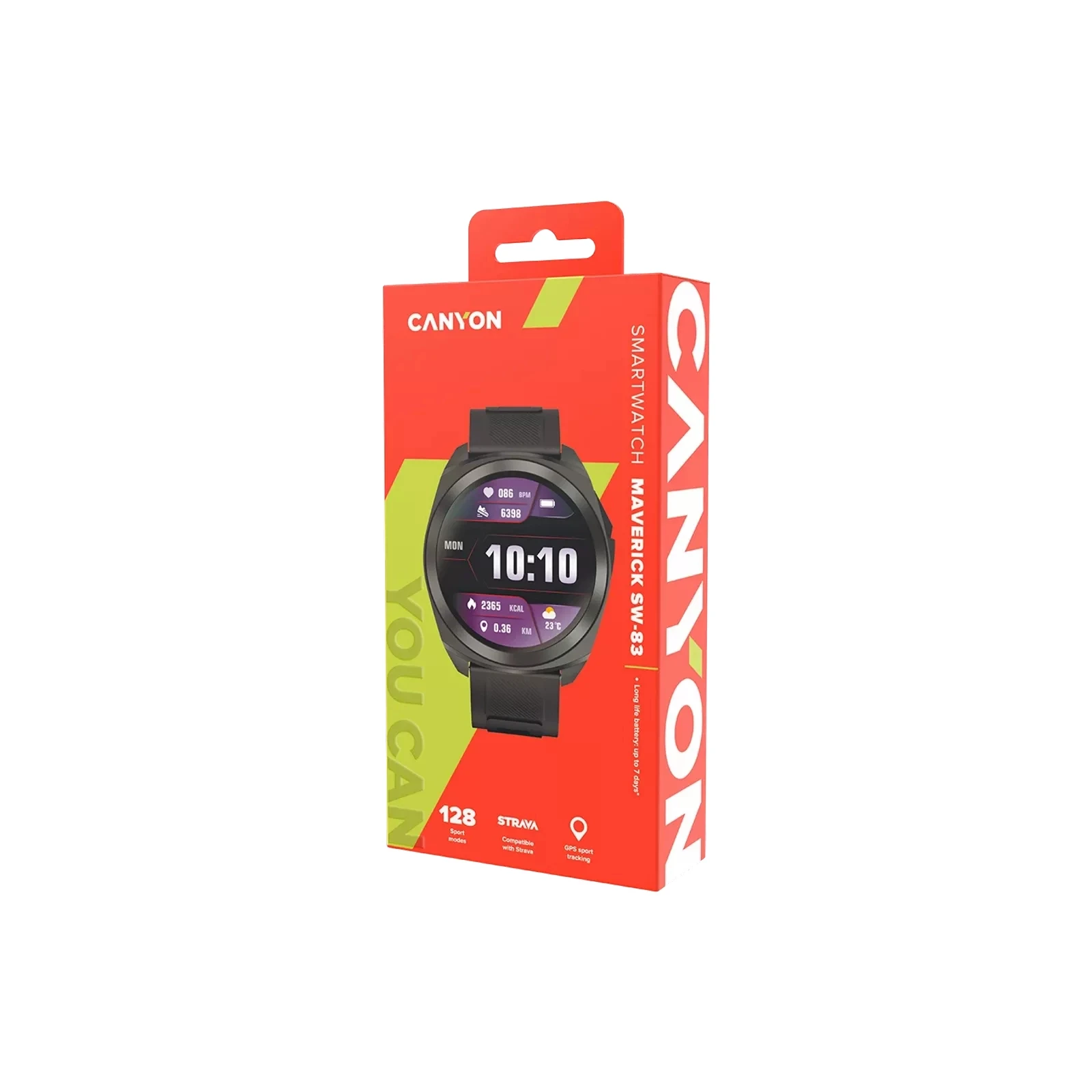 Смарт-годинник Canyon Maveric SW-83 GPS Black (CNS-SW83BB) (UA) Тип: універсальні; Форма