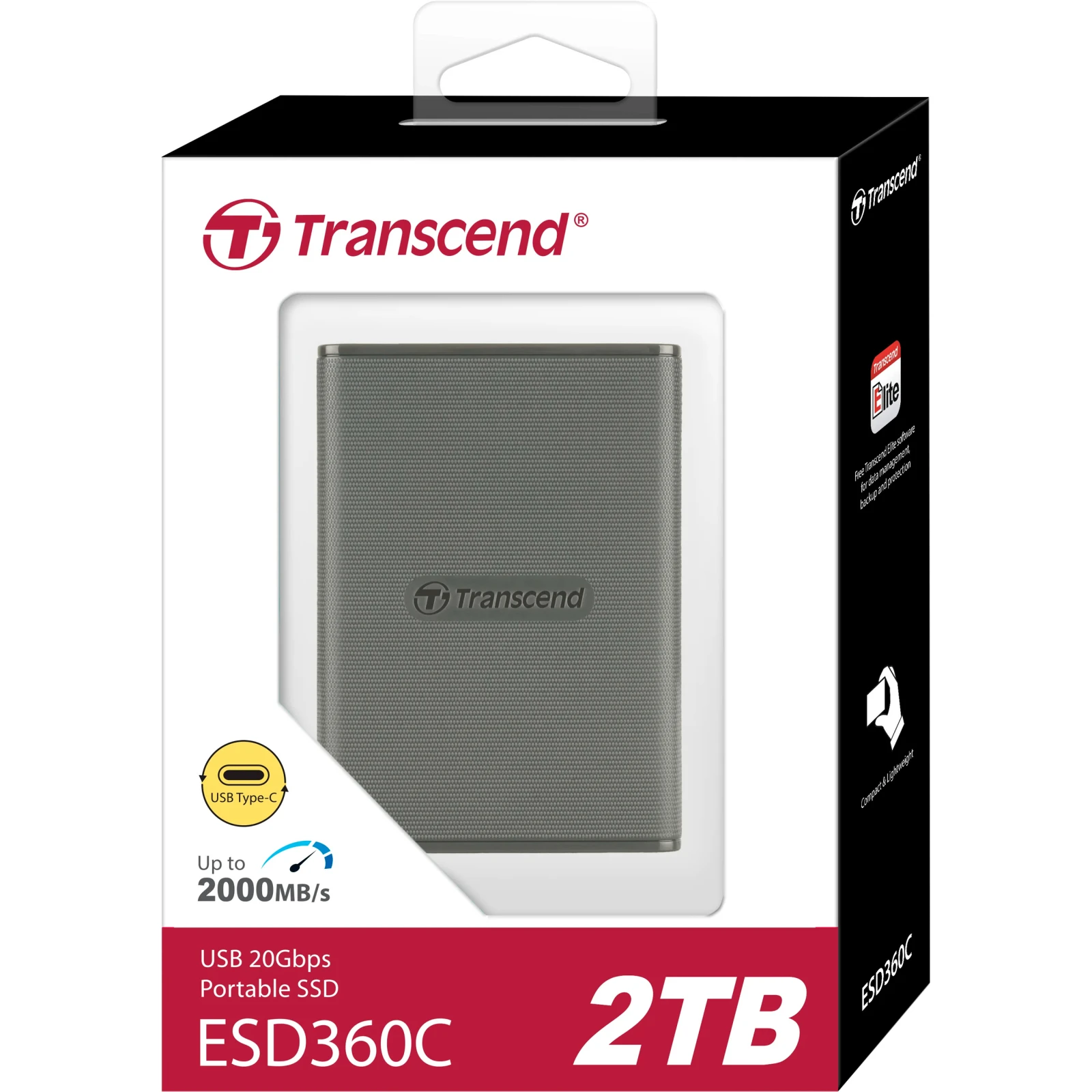 USB 3.2 2TB ESD360C Transcend (TS2TESD360C) (UA) Тип накопителя: внешний; Объем